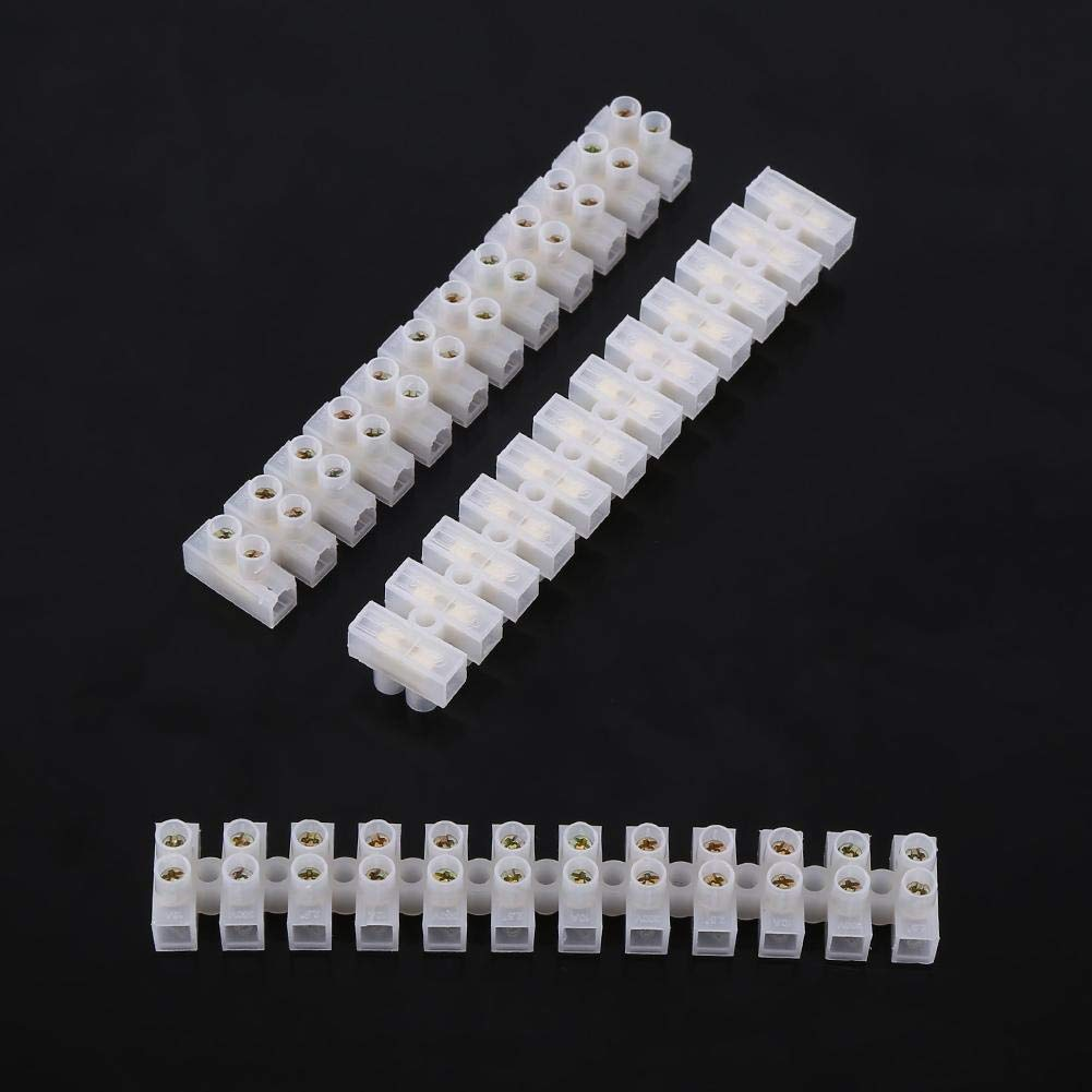 10Pcs 360V 10A Dual Row Screw Terminal Block Electric Barrier 12-Terminal Strip Block Quick Connector Screw Terminal Barrier Block for Home Appliances, Electronic Circuits image number 1