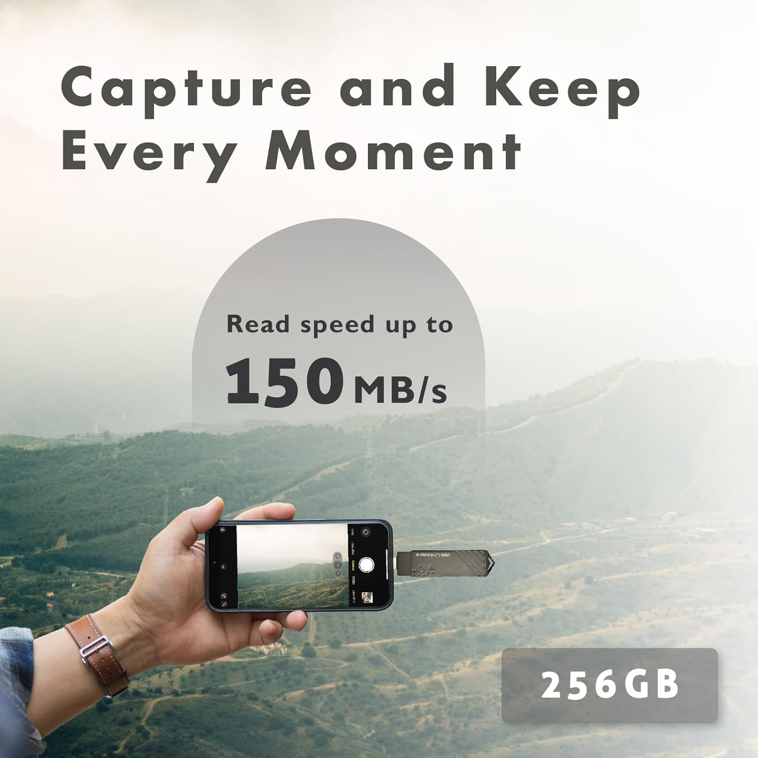 Linkmore 256GB USB/USB C Flash Drive, Type C USB C Flash Drive, USB C Memory Stick, 2In1 OTG Flash Drive for Android Phones, Iphone-15, Dual USB C Storage Flash Drive, 150Mb/S USB C Thumb Drive image number 2