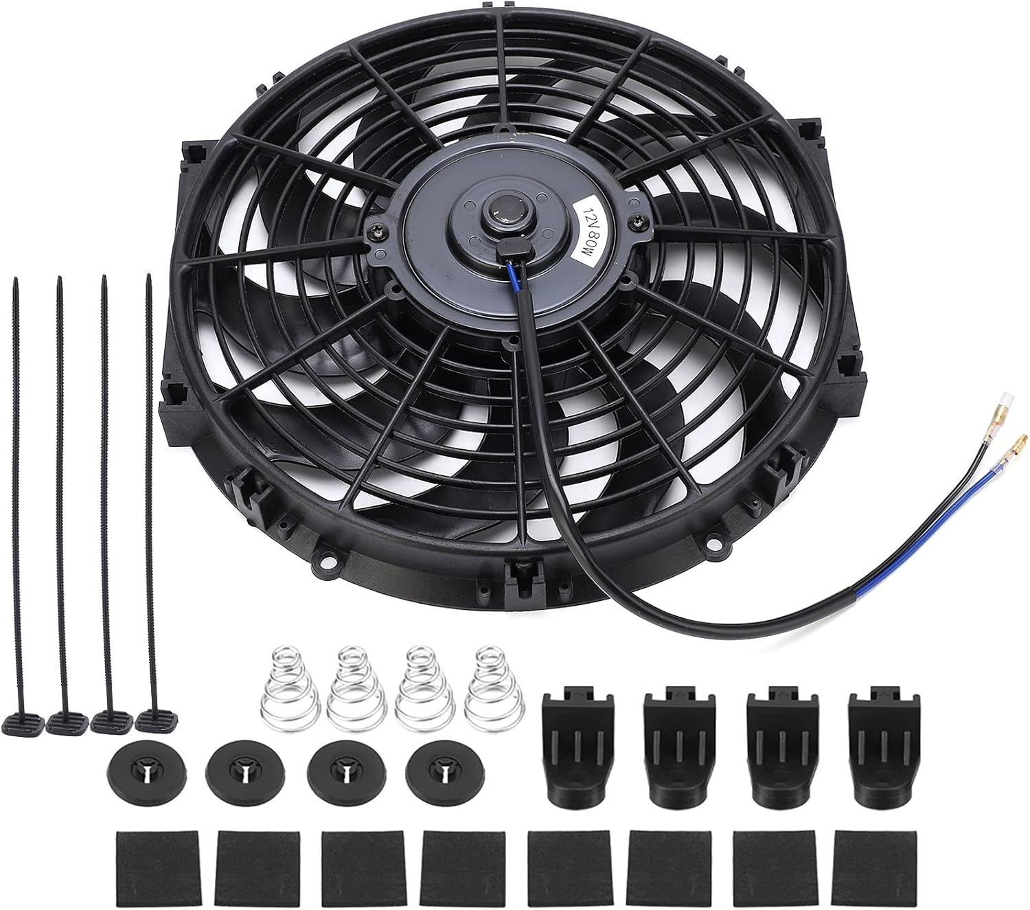 CHICIRIS Car Engine Cooling Fan, 12 Inch Engine Cooling Fan 12V Slim Push Pull with Mounting Kit for Car Maintenance image number 6