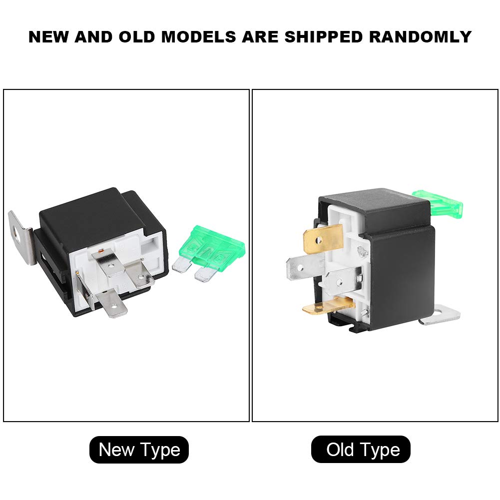 Automotive Fused Relay,Black 4-Pin DC 12V 30A Car Normally Open Contacts Fused Relay On/Off with Bracket,Fused Relay with 4-Pins and 30A Blade Fuse image number 1