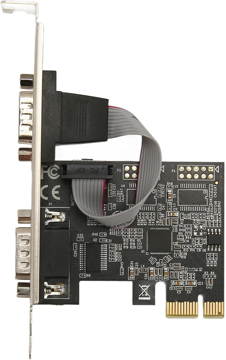2 Port PCI Express RS232 Serial Adapter Card, Pcie Serial Host Controller Card for Windows for Linux, for Desktop PC image number 2