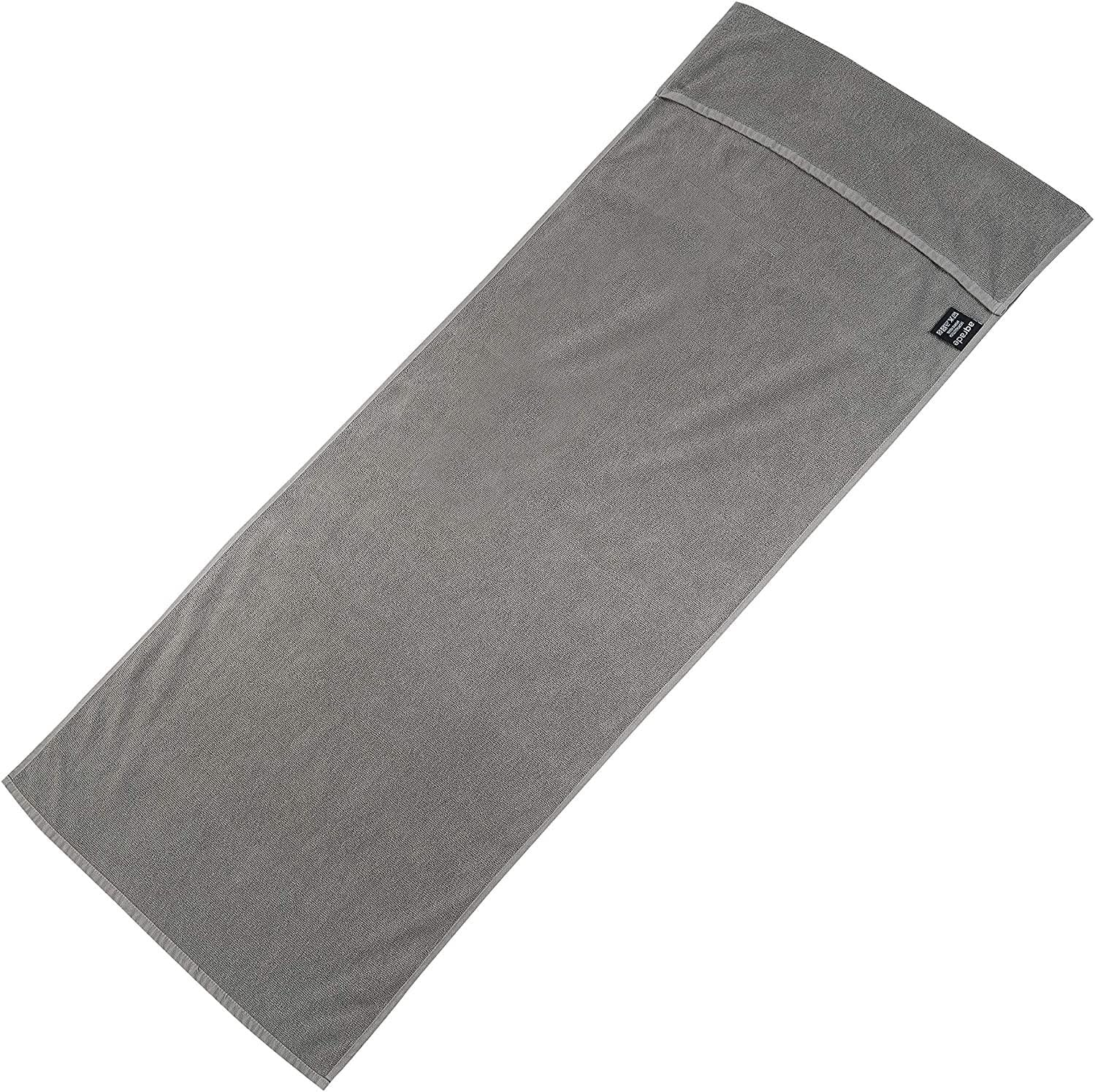 Generic 40 * 100CM Body Fitness Gym Towel with Zip Pocket, Grey, Microfibre, Solid, 1 Count