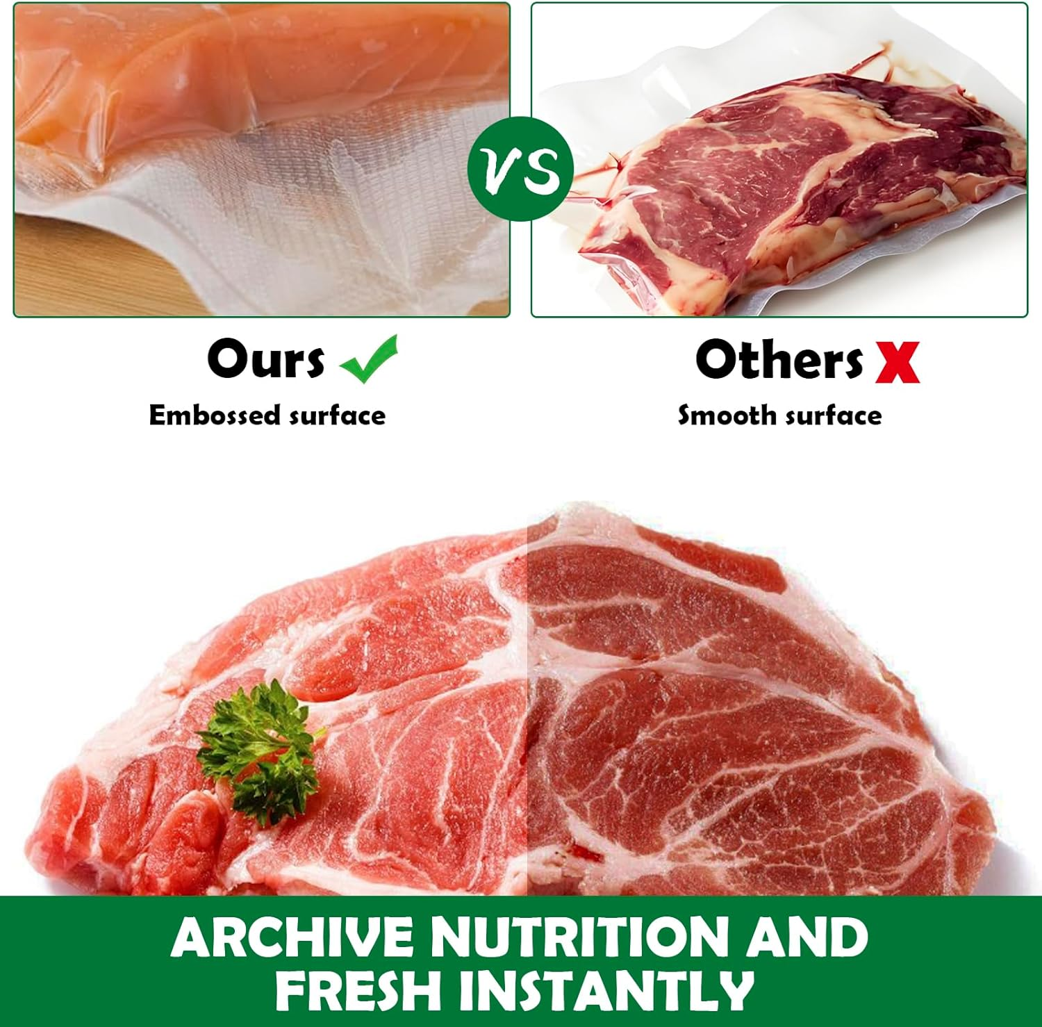 20X30Cm Vacuum Sealer Bags 50Pack, BPA Free Food Storage Bags, Heavy-Duty, Compatible with All Vacuum Sealers, Perfect for Sous Vide, Freezing, and Meal Prep image number 4