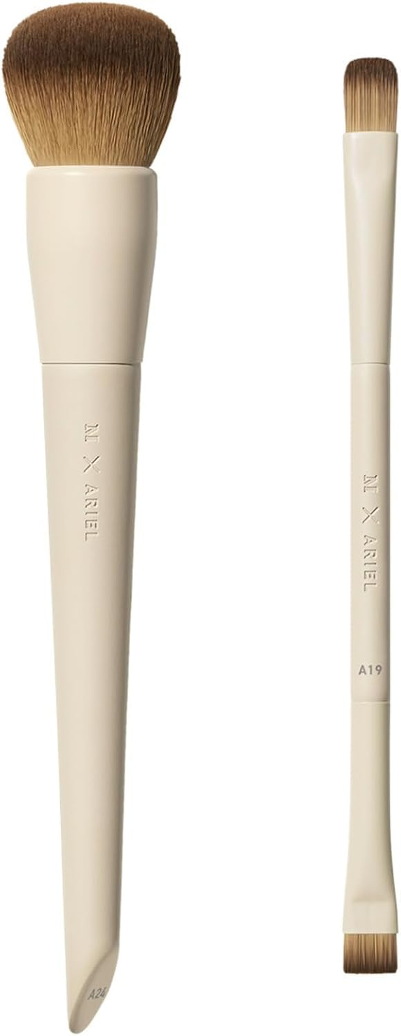 Morphe X Ariel Complexion Essentials Duo - A24 Signature Foundation & A19 Dual-Ended Concealer Brushes - Provides Seamless Application & Flawless Blend for Base Perfection (2 Piece Set) image number 1