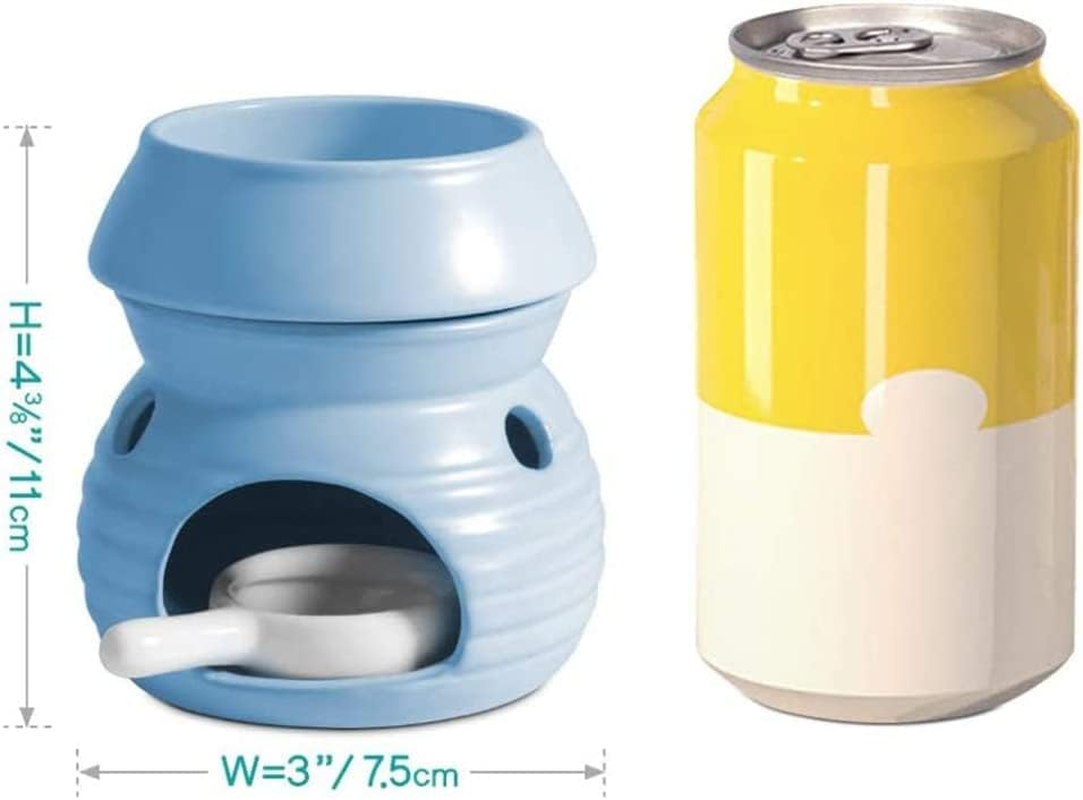 Sculpture Statue Antiques Collectables，Wax Melt Essential Oil Burners 2 Sets, Removable Ceramic Aroma Burner Assorted Candle Scented Diffuser Home Bedroom Decor Christmas Housewarming Gift,Blue image number 5