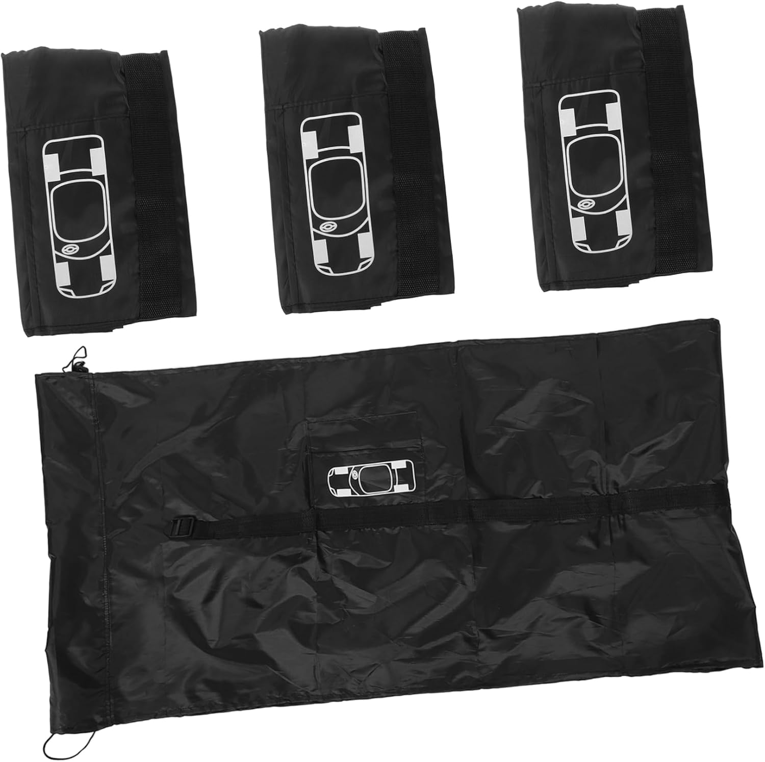 GLEAVI 4Pcs Spare Tire Cover for Cars Automotive Tire Protector Wide Compatibility Sunlight and Wear Resistant Polyester Easy Storage Design