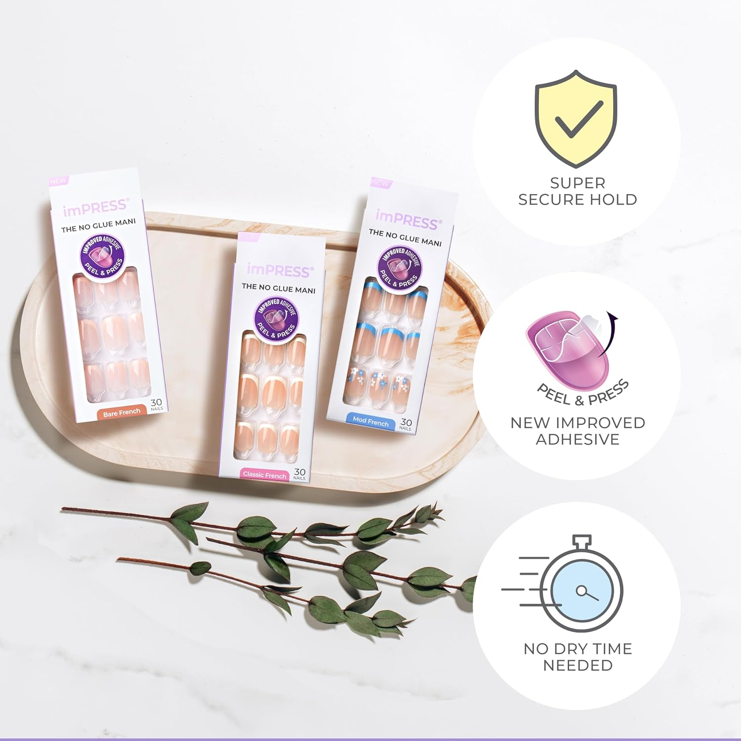 KISS Impress Nails Classic French - Model image number 4