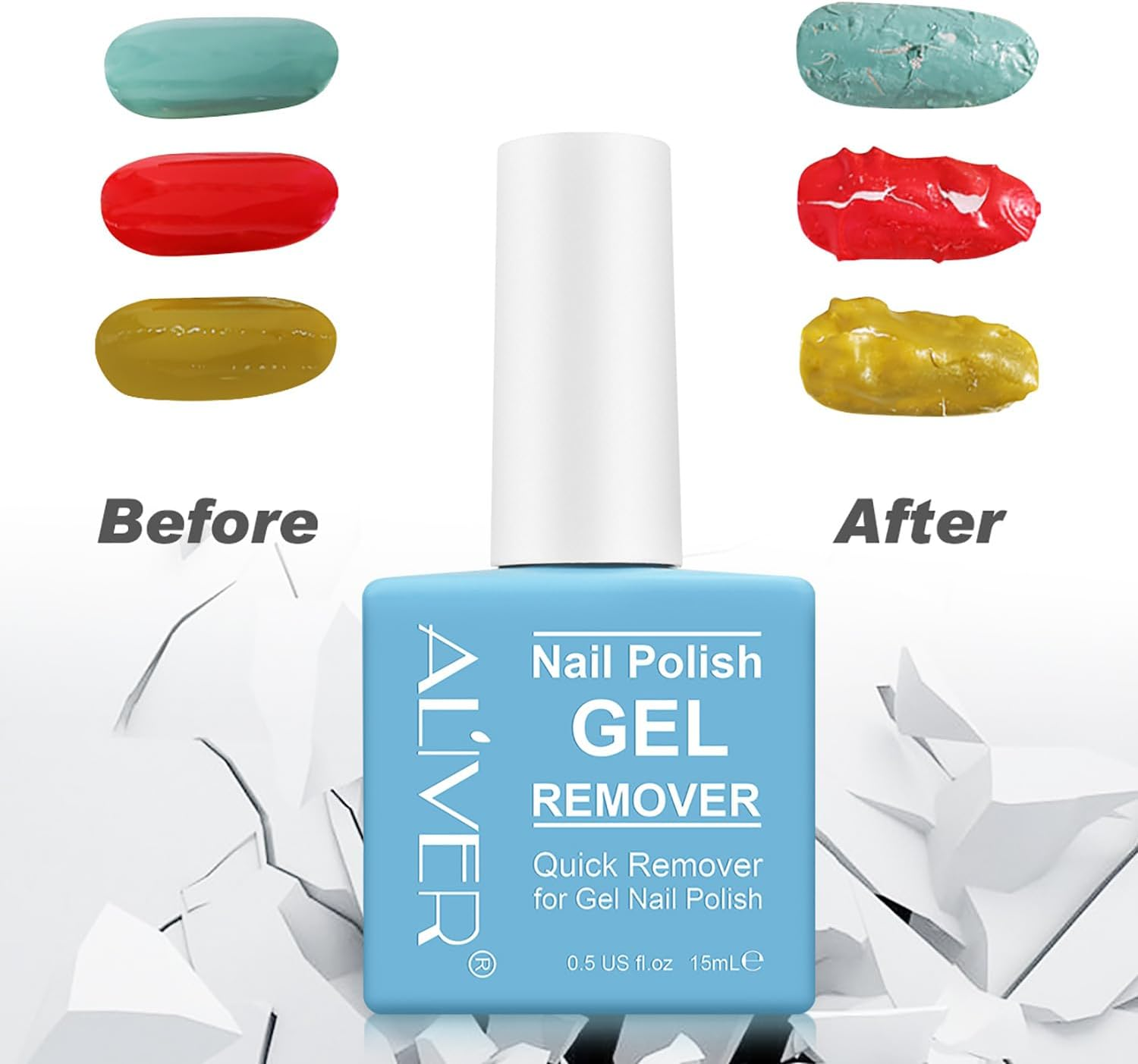 Gel Nail Polish Remover, Gel Polish Remover for Nails - Quickly & Easily Remove Nail Polish within 3-5 Minutes, No Need Tin Foil & Don'T Hurt Nails, Professional Non-Irritating Gel Nail Polish Remover (Blue) image number 3