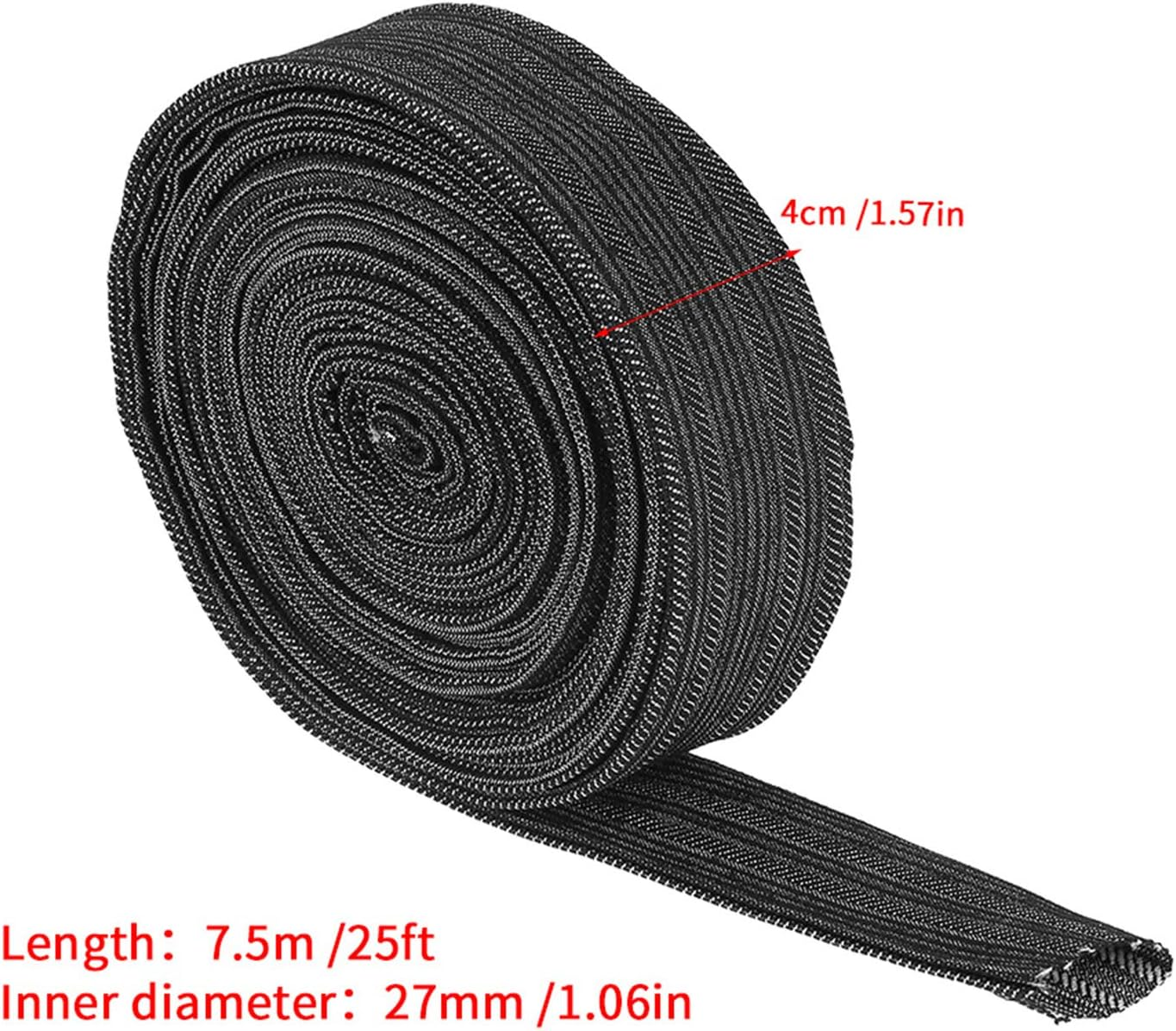 EVTSCAN Cable Sleeves,7.5M Denim Protective Sleeve Sheath Cable Cover for Welding Torch Hydraulic Hose image number 2