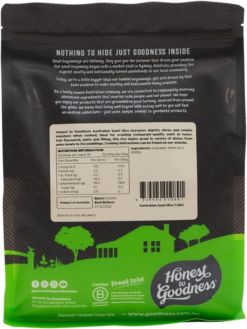 Honest to Goodness Australian Sushi Rice 1.5 Kg