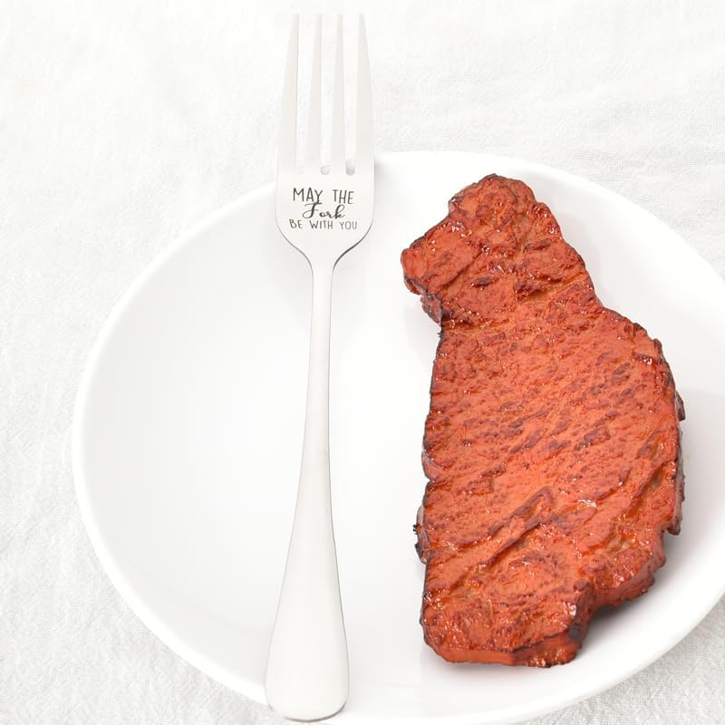 Inspirational Gifts for Friendship Fork Engraved Gifts for Husband Boyfriend Birthday Gifts for Girlfriend Wife May the Fork Be with You Dinner Forks Gifts for Dadddy Best Friend Boss image number 6