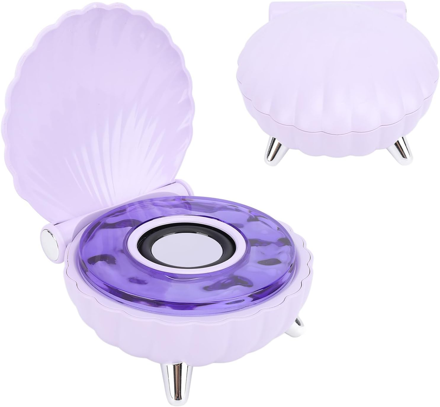 Shell Lamp with Bluetooth Speaker, Wave Shell Speaker with Colorful Night Lights for Bedroom Living Office (Blue)