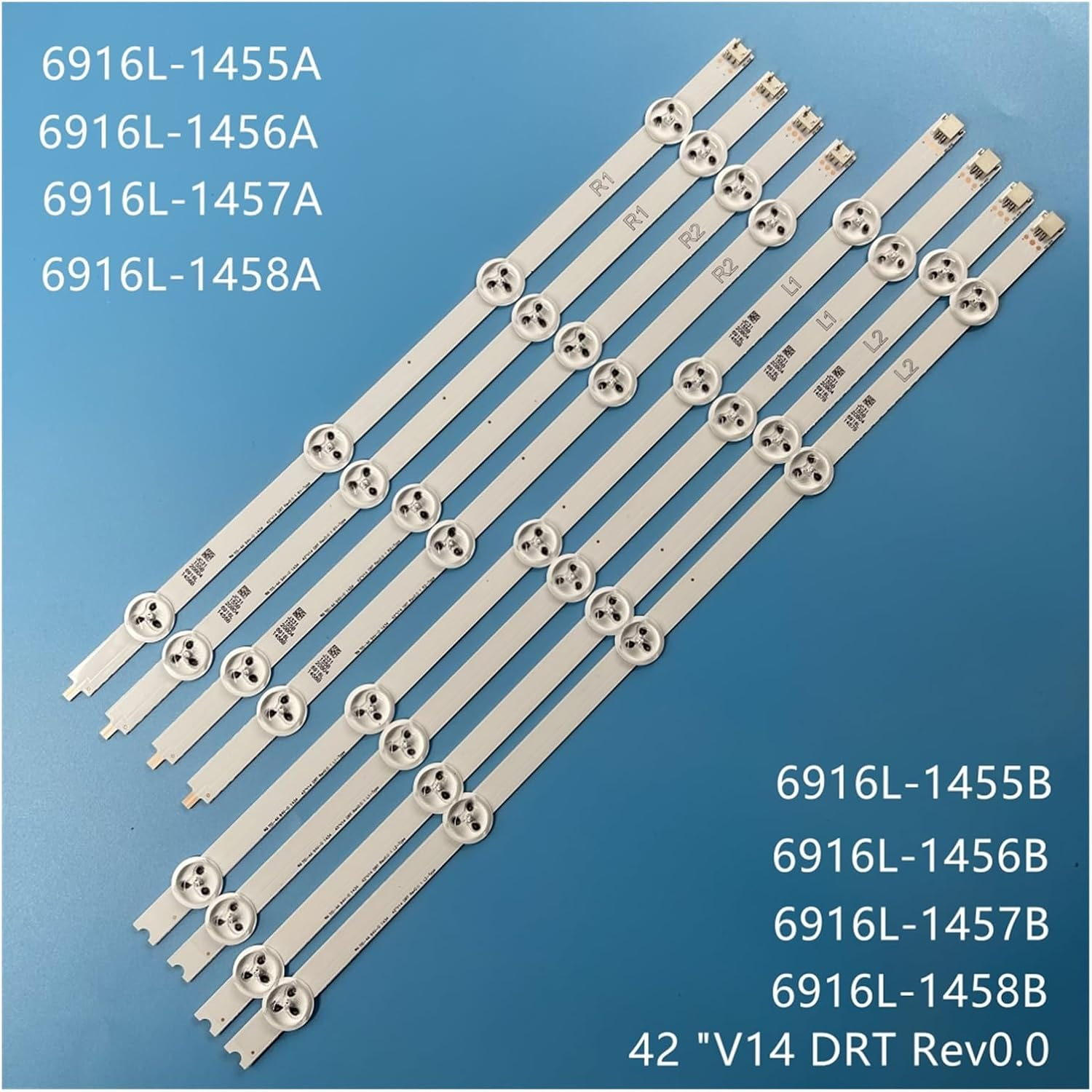 8-Piece/Kit LED Strip for Phi-Lips TV 42PFT6309 42PFH6309 88 LC420DUE PG F1 6916L 1455B 1456B 42 V14 DRT Rev0 (Color : 8 Pieces 1TV) image number 3