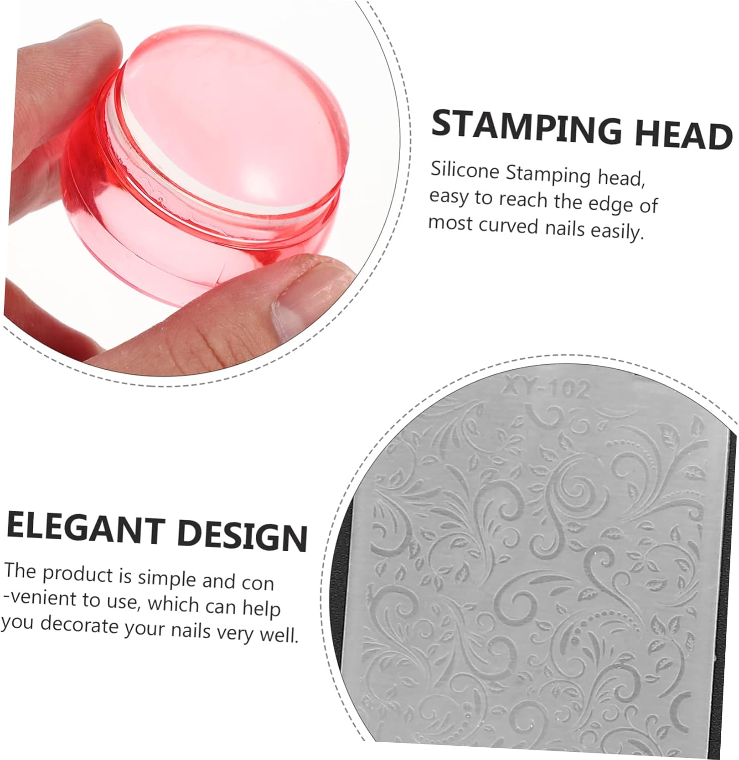 TOVINANNA 3Sets Nail Art Stamping Plates French Manicure Templates Nail Stencils Tools DIY Manicure Kit image number 5