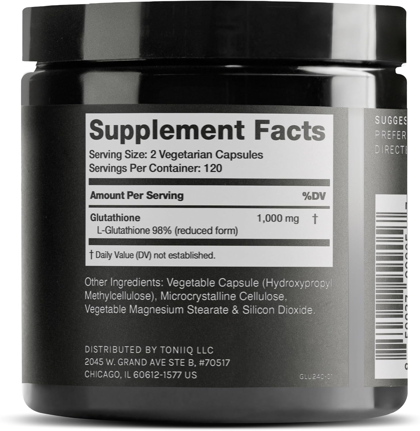 Ultra High Strength Glutathione Capsules - 1000Mg Concentrated Formula - 98%+ Highly Purified and Highly Bioavailable - Non-Gmo Fermentation - 240 Capsules Reduced Glutathione Supplement image number 2