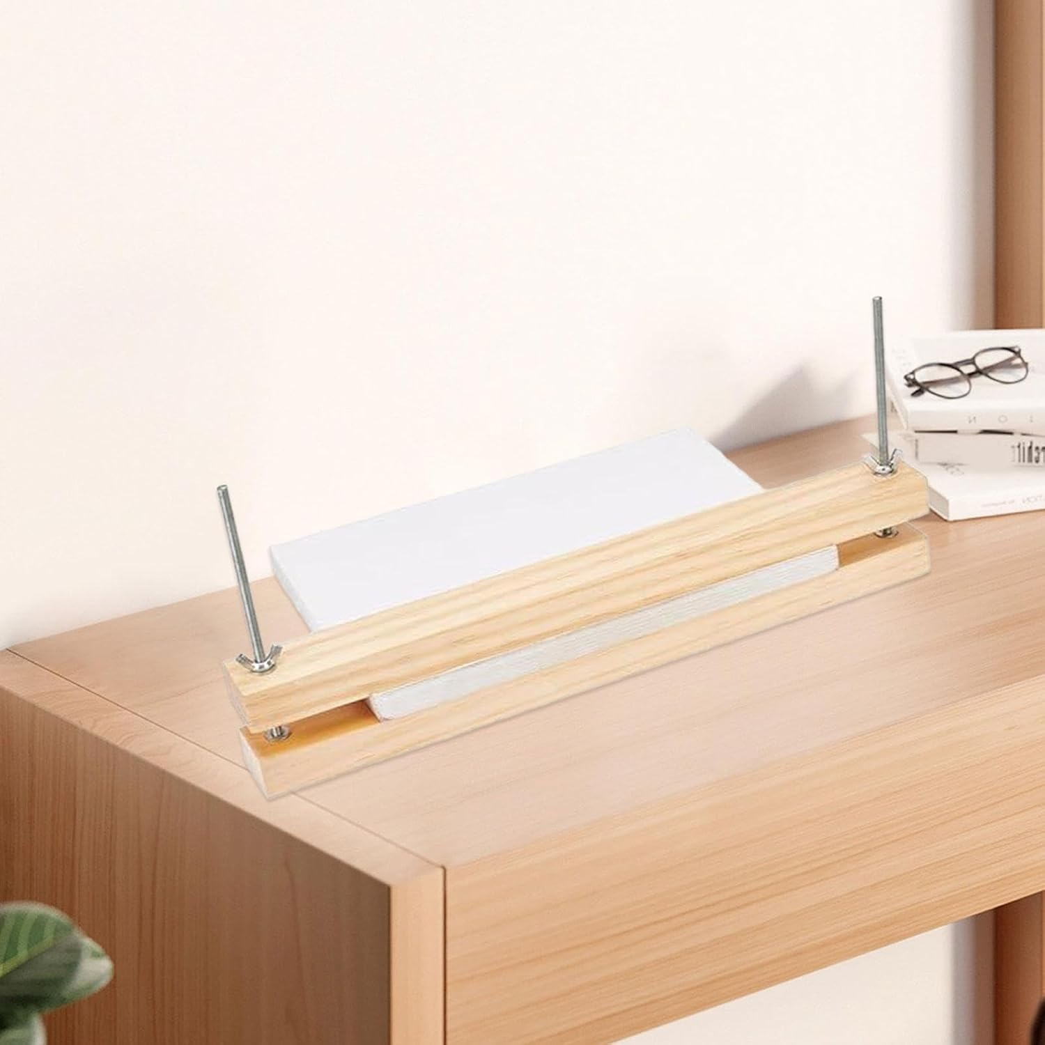 Dickly Wooden Book Press Bookbinding Supplies Book Binding Tool, Paper Press, for Home DIY Bookbinding image number 6