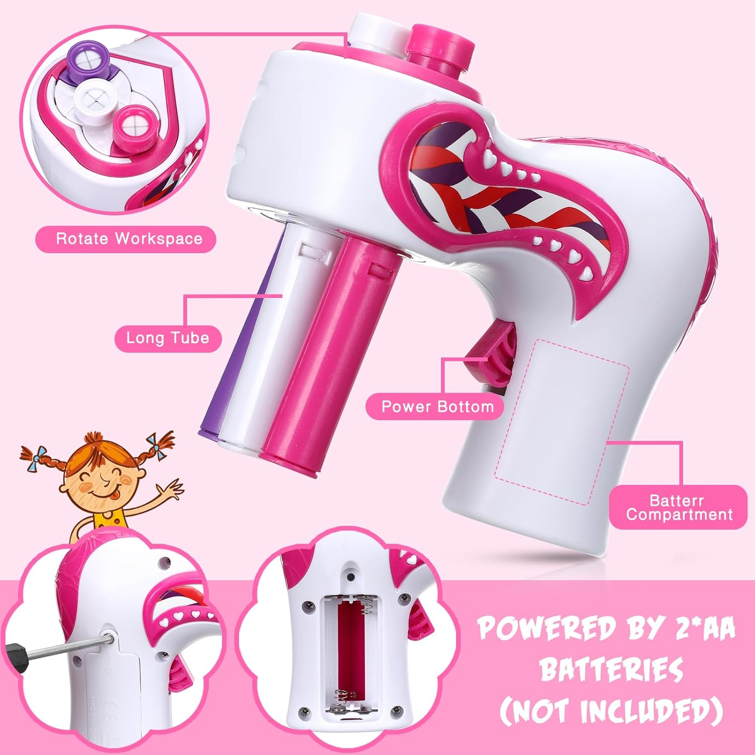 Lasnten Automatic Hair Braider Machine Electric Hair Braiding Tools DIY Styling Kit with Self Adhesive Gems and Jewelry Beads Salon Styling Tool Accessories for Women Makeup Vanity Set image number 4