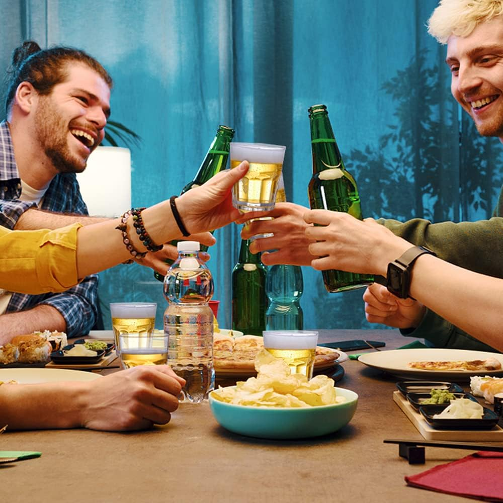 Clear Plastic Drinking Glasses, Acrylic Cups Reusable, Unbreakable Tumblers Set of 8, Drinkware Set Water Glasses for Kitchen Cocktail Picnic Party Juice Whiskey Wine, BPA Free (Clear) image number 2