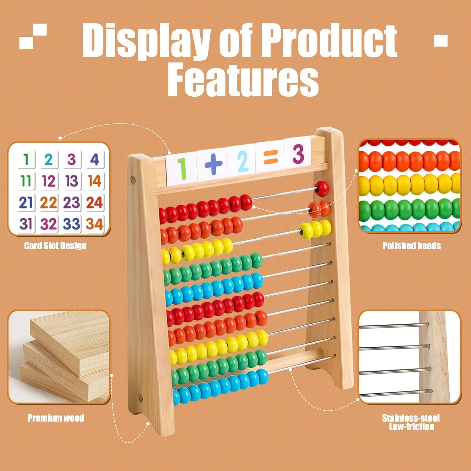 Ranqibo Wooden Abacus image number 2