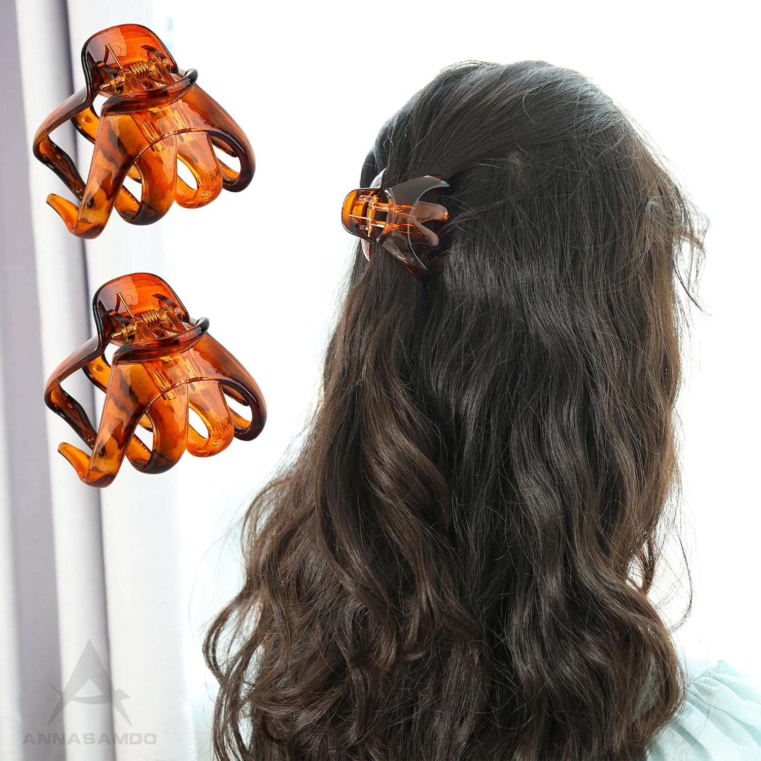 Pack of 6 Women'S Hair Clips, Hair Clips, Octopus Hair Clips, Medium Size for Thick Thin Hair, Non-Slip Vintage Hair Accessory for Women (Black & Coffee & Brown) image number 3
