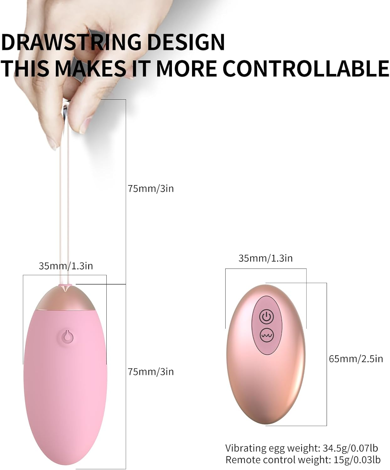 COREXPOWER Remote Control Vibrator for Women, Wearable Wireless Remote Vibrator Adult Toy, Mini Egg Shape Vibrator Bullet, Vibrating Ball for Women, Little Pink Rem image number 4