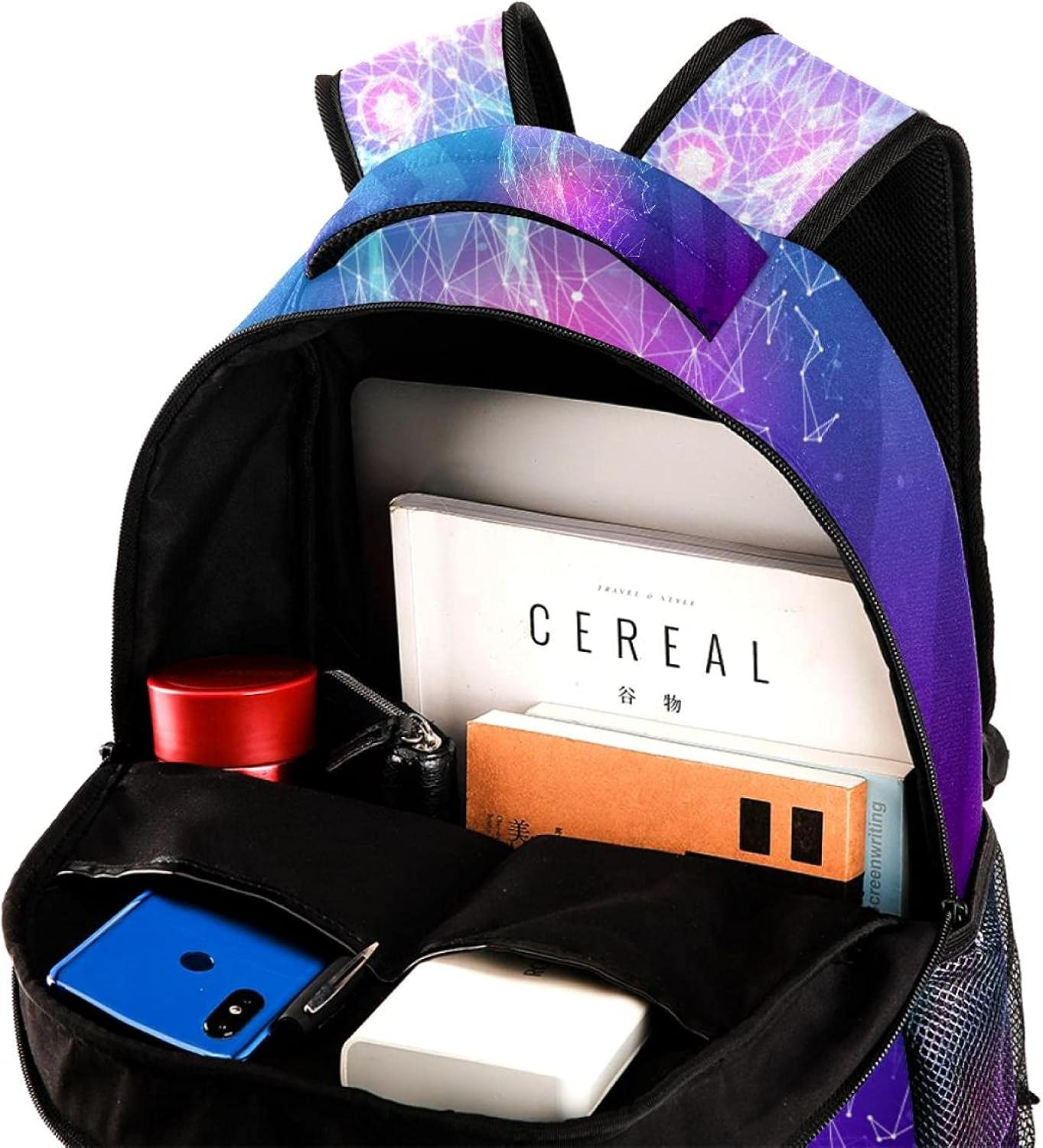 Owl Bird in the Form of a Starry Sky Backpack Students Shoulder Bags Travel Bag College School Tote Backpacks image number 4