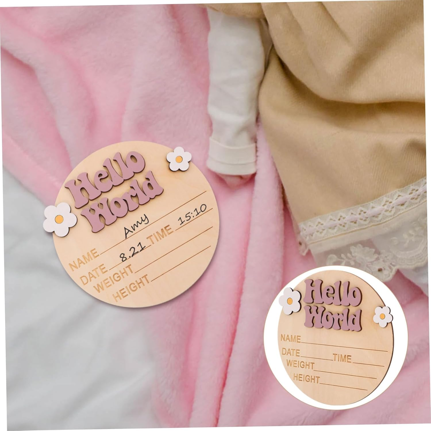 Didiseaon Growth Commemorative Card Wood Newborn Milestone Sign Name Birth Announcement Welcome Photo Prop Decorations