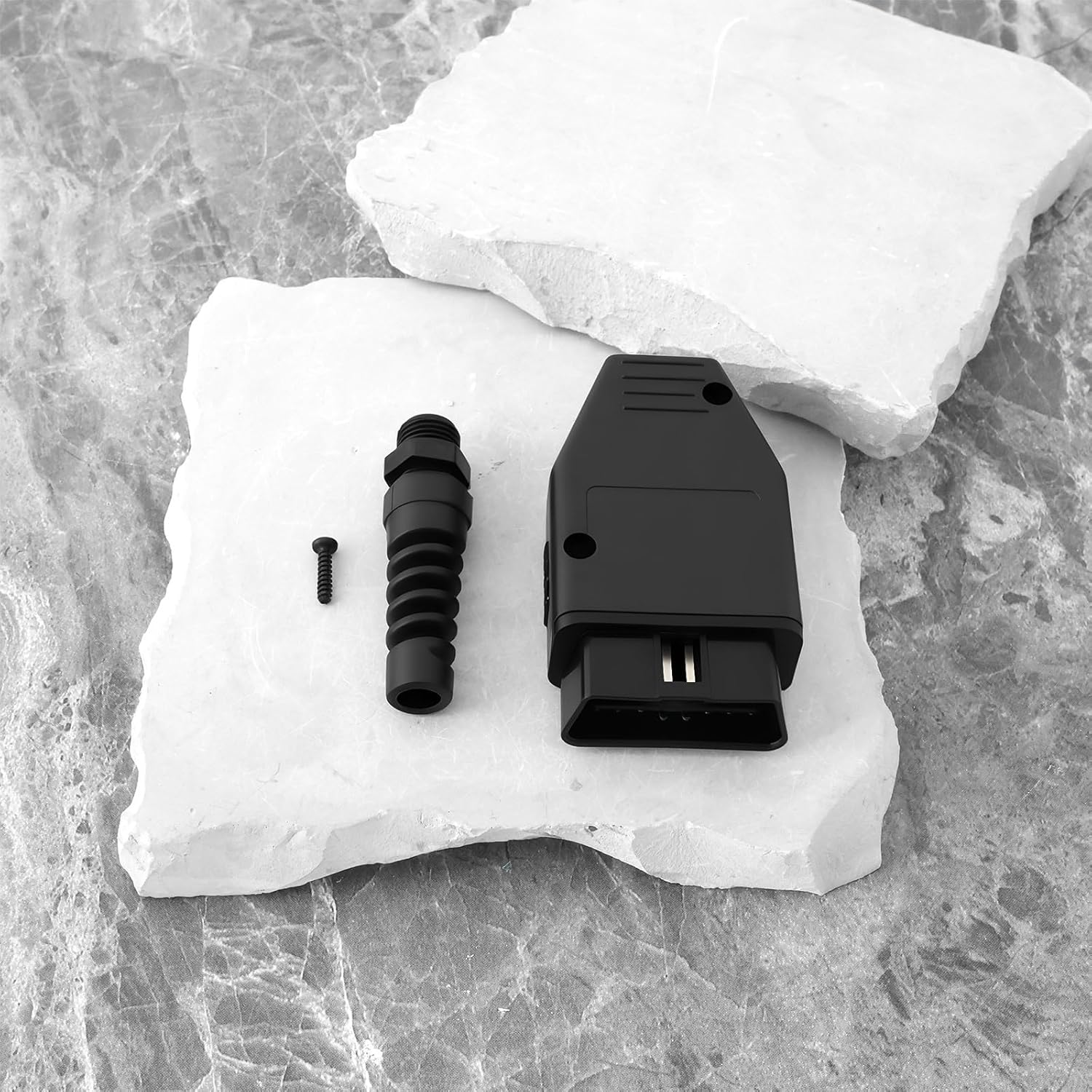 SING F LTD 2 Sets Car OBD2 16 Pin Connectors 12V OBDII Male Wiring Plug Adapter with Screw Shell for Car Truck Black image number 6