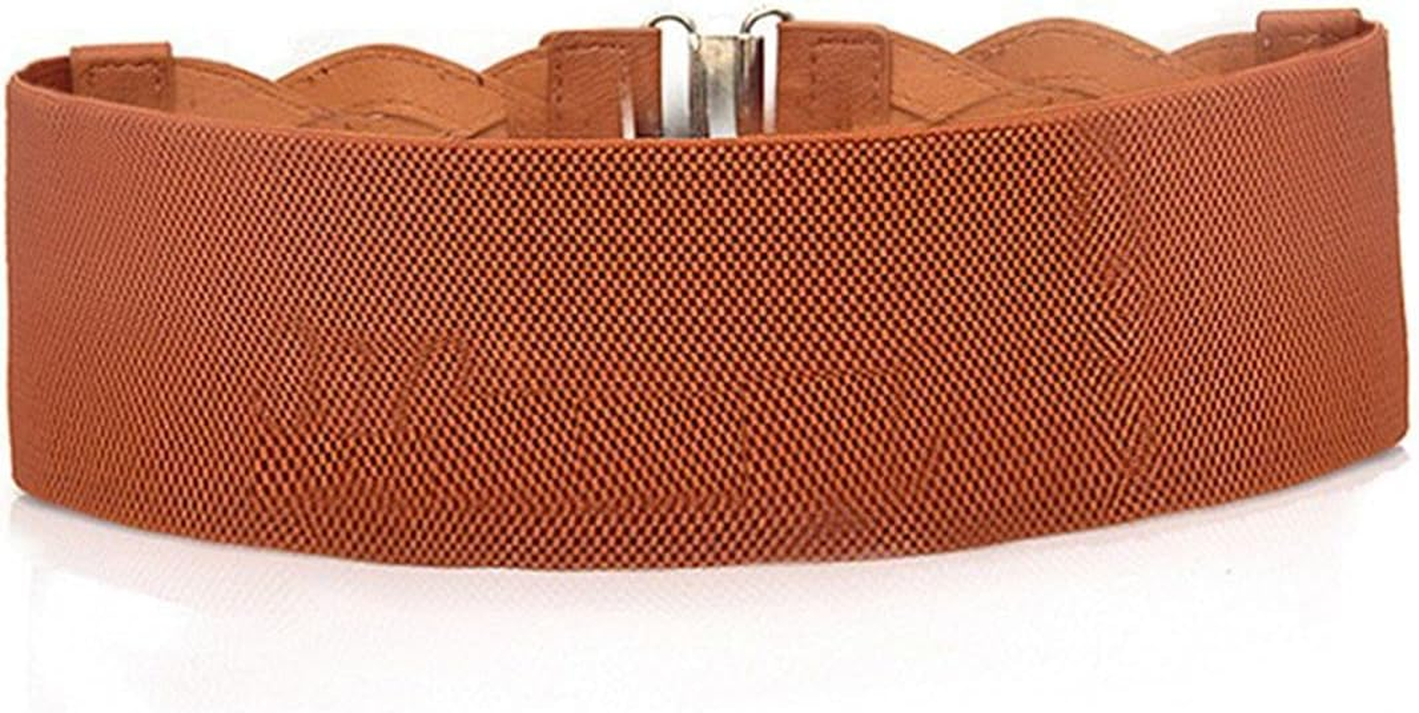 Retro Women'S Woven Wide Waist Belt Elastic Stretch Cinch Belts image number 4