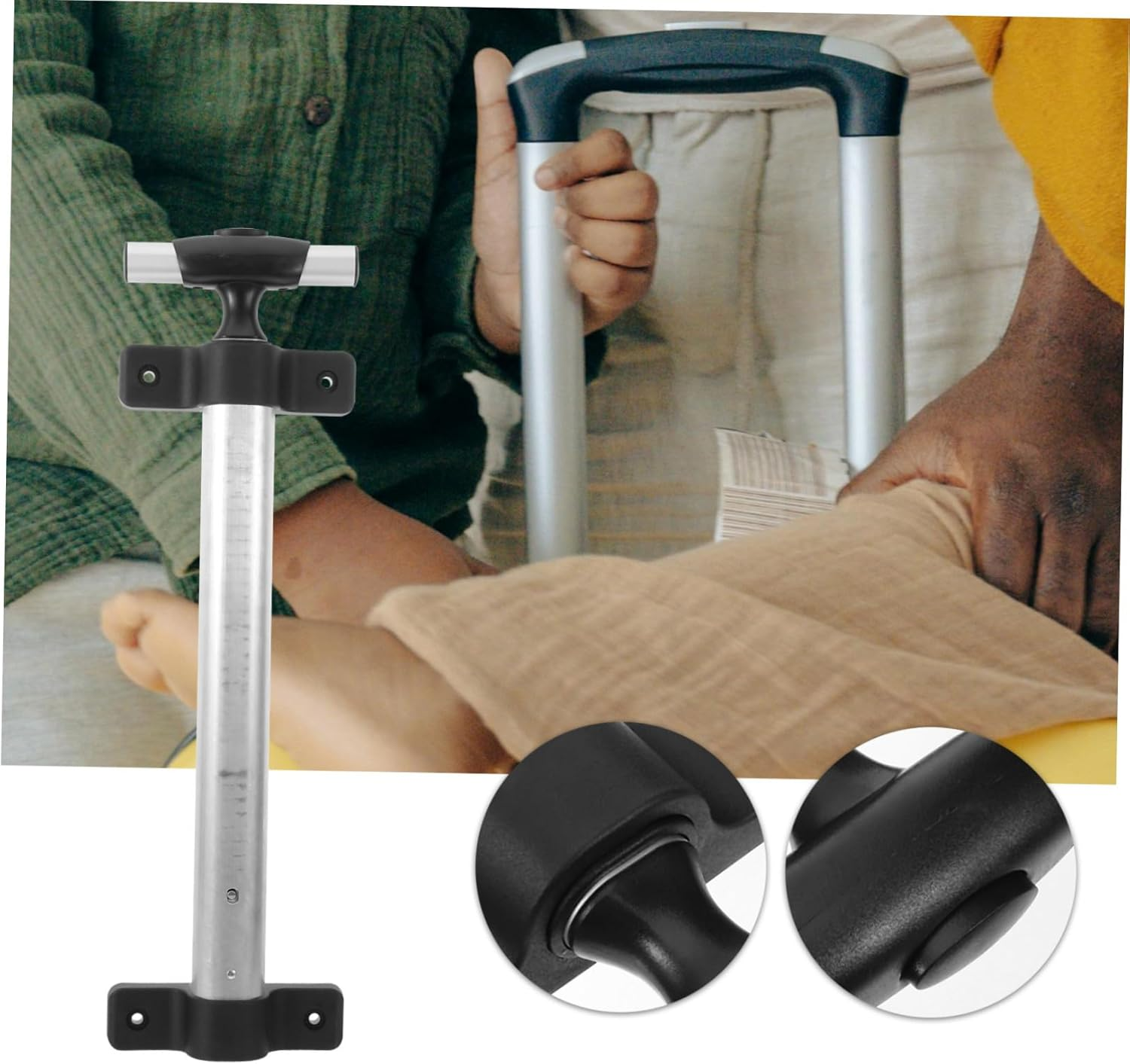 LIFKOME 2Pcs Telescopic Luggage Handle Replacement Aluminum Alloy Pull Rod Suitcase Travel Bag Accessory 21-Inch Sturdy Travel Gear Replacement Part for Outdoor Suitcases image number 2