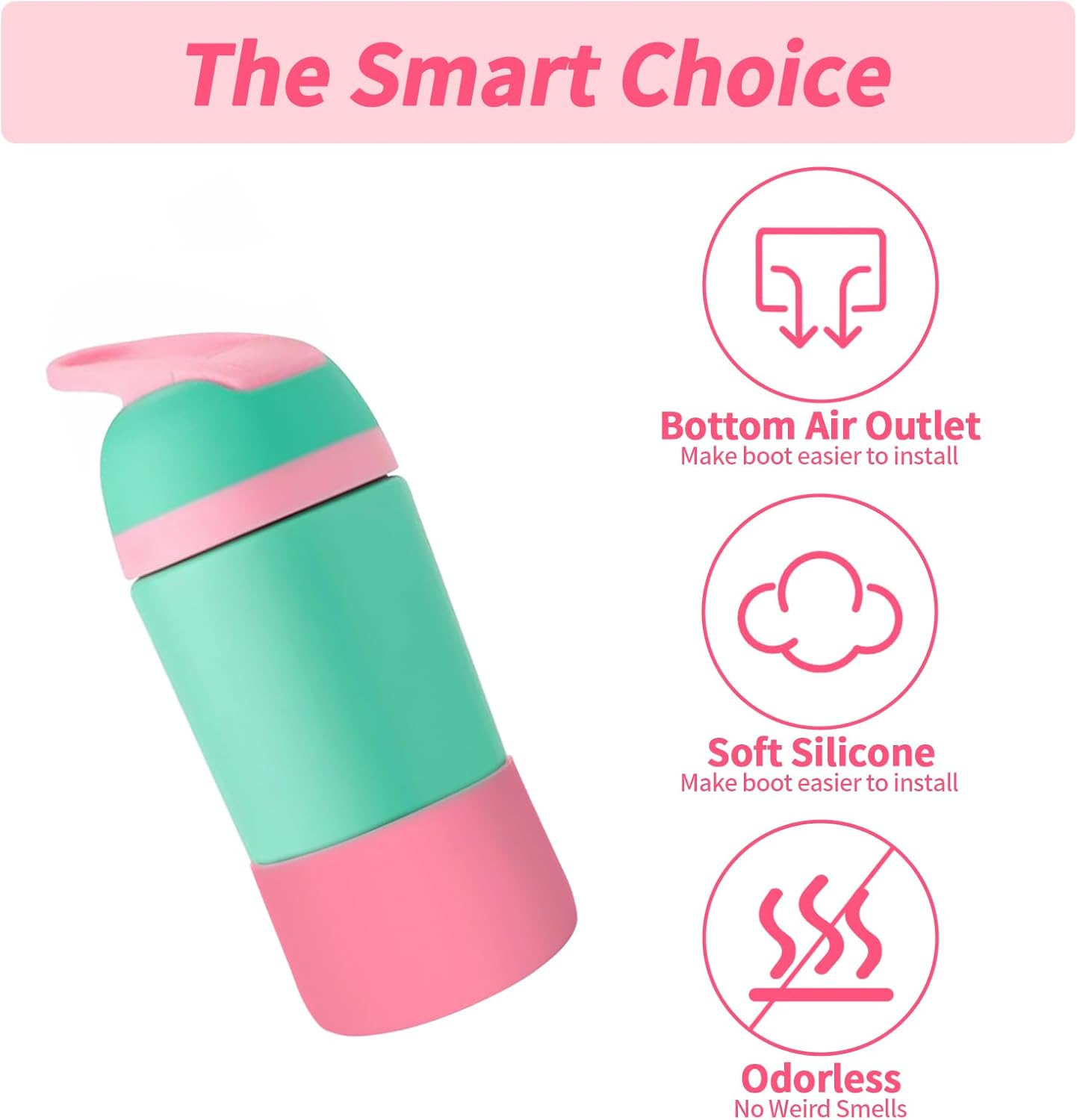 Craybg Silicone Boot Compatible with Owala Kids Water Bottle 16OZ 14OZ, Boot for Owala, Tall Anti-Slip Bottom Protective for Owala Accessories (Pink) image number 3