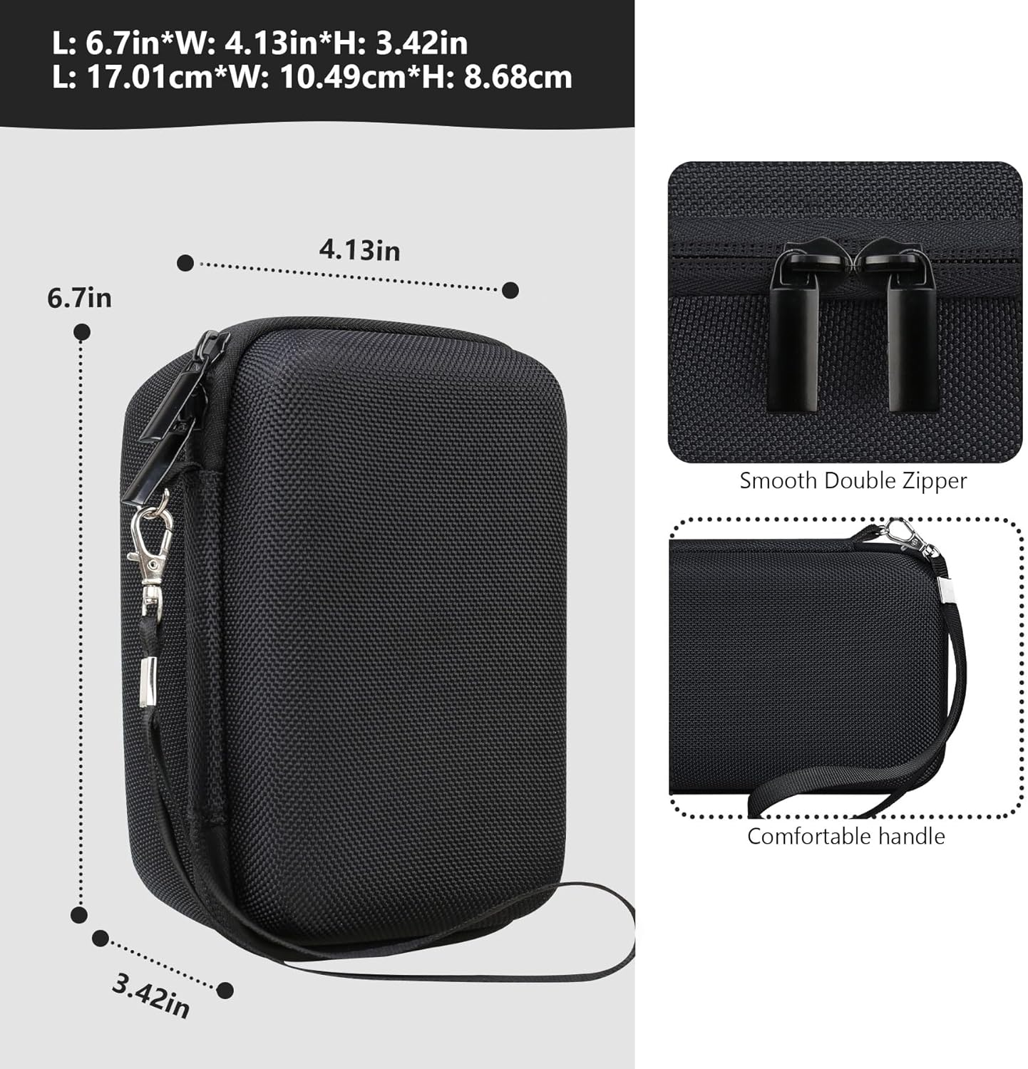 Supmay Hard Travel Case for Fujifilm X-E5 / X100VI / X100V Digital Camera, Digital Camera Storage Case with Mesh Pocket for Batteries, SD Card, USB Cable, Black image number 6