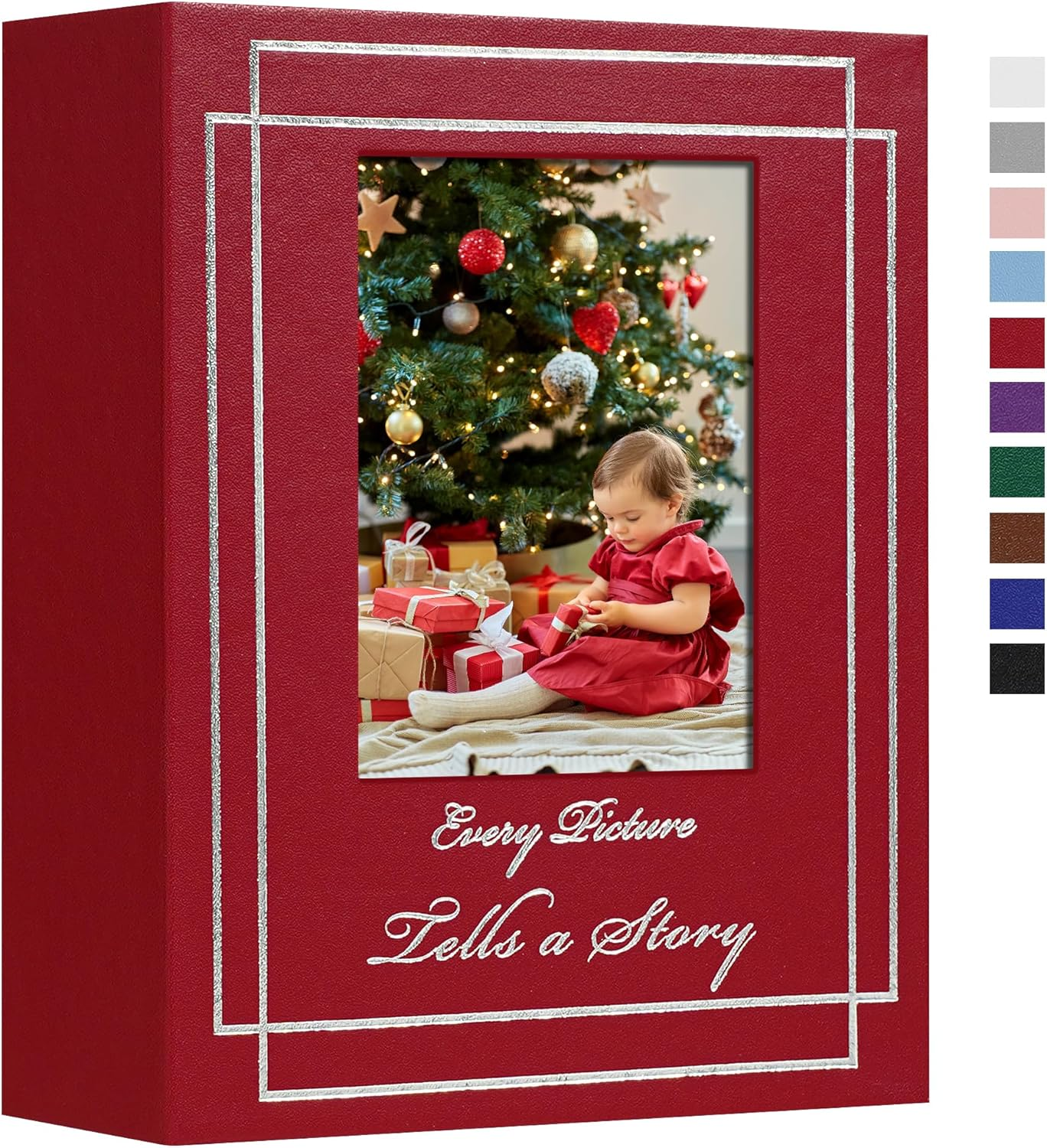 Photo Album 4X6 100 Photos Leather Cover Wedding Photo Albums Extra Large Capacity Picture Book with Beautiful Prints Presents for Wedding Baby Vacation Red