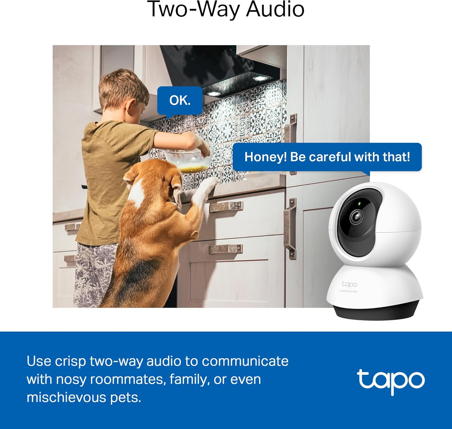 Tp-Link Tapo 2K QHD Pan/Tilt Security Camera for Pet Camera, Baby Monitor, Motion Detection, Motion Tracking, 2-Way Audio, Night Vision, Cloud &SD Card Storage, Works W/Alexa & Google Home(Tapo C220) image number 5