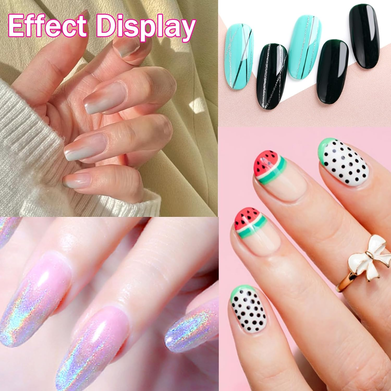 BDSHUNBF 26 Piece Nail Brush Set Dotting Tools Double Head Silicone Nail Brush Nail Art Rendering Tools Including 4 Replacement Heads, Gel Carving Brush Sponge Brush Applicator Manicure Tools