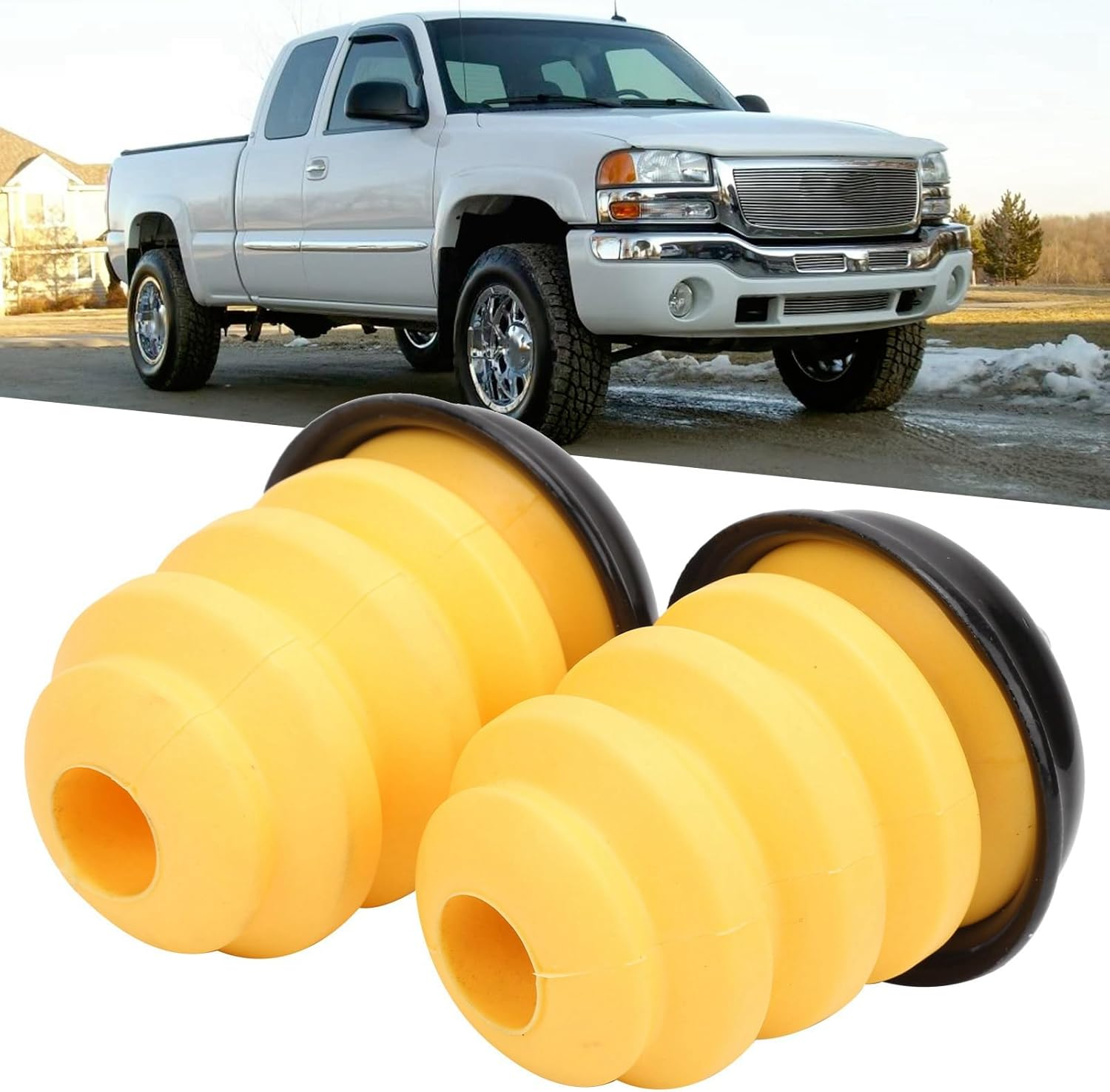 CHICIRIS Silverado 1500 Rubber Bump Stop Bundle - OEM Replacement for Rear Frame - Fits 2007 Models image number 4