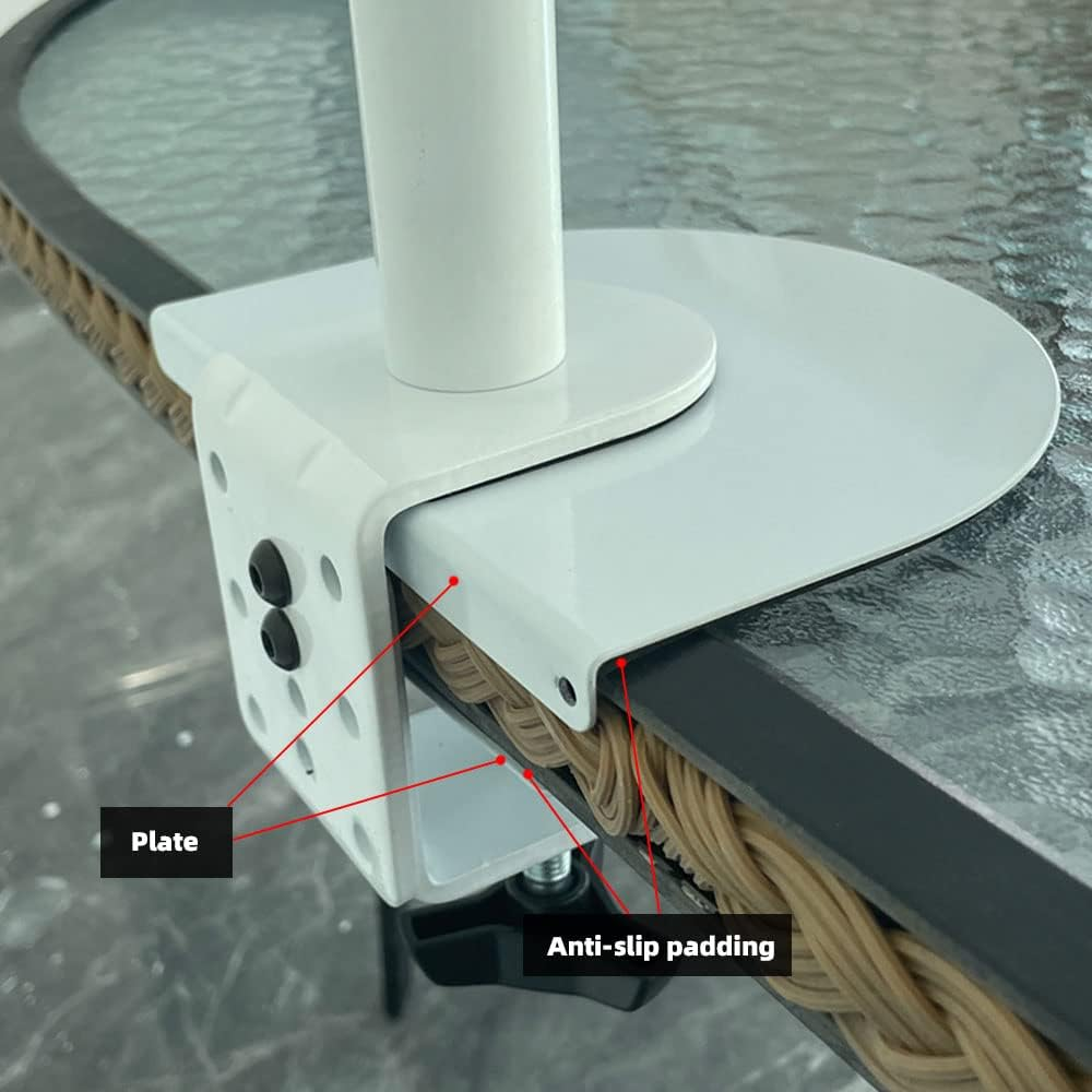 Steel Monitor Mount Reinforcement Plate，Monitor Arm Reinforcement Plate for Fragile Tabletop, Monitor Mount Reinforcement Plate Fits Most Monitor Stand C Clamp Installation (White) image number 4