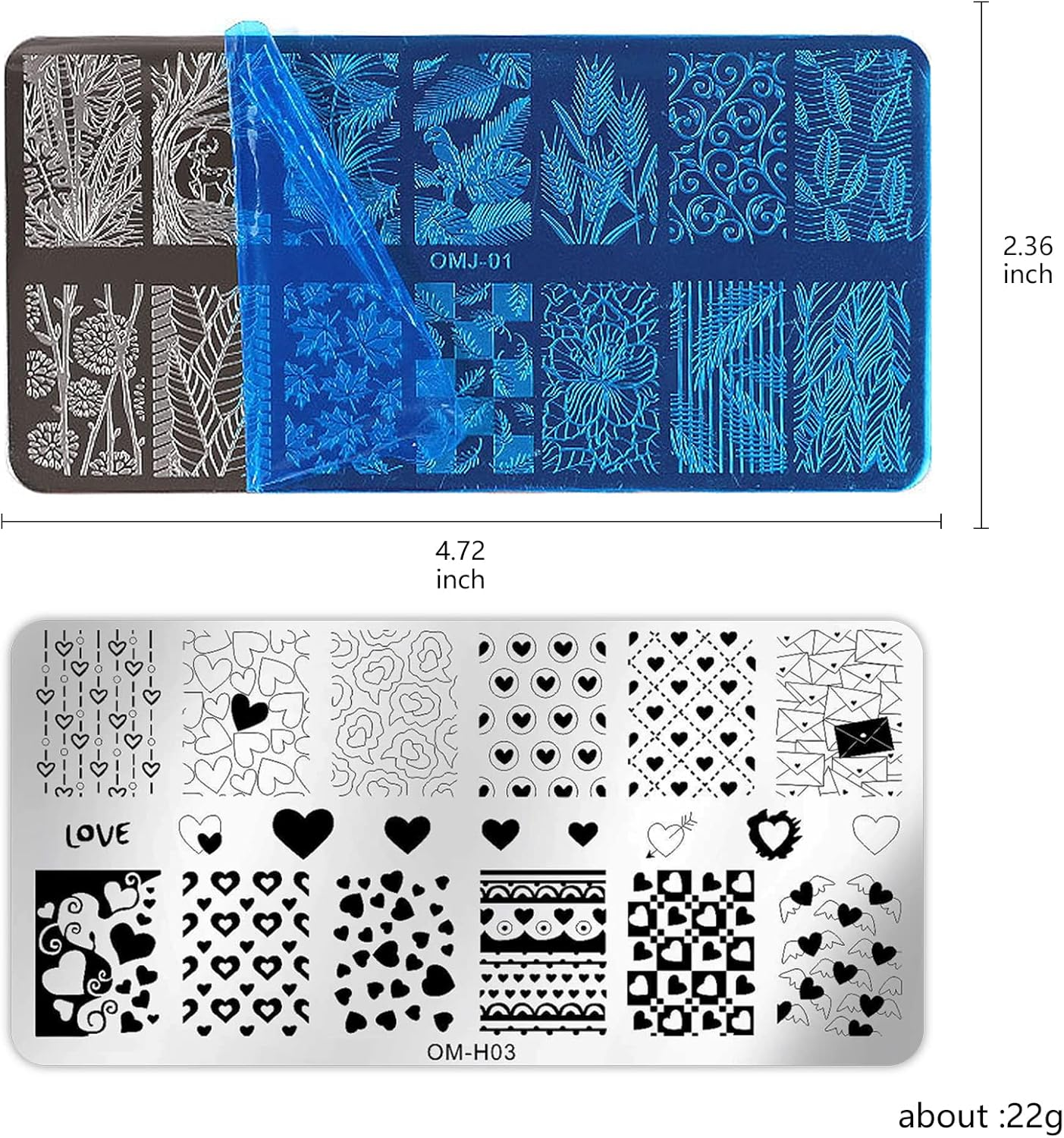 Loveourhome Valentine Nail Stamping Kit 7Pc Flower Butterfly Geometric Nails Stamping Plate Stencil with Silicone Stamper Scraper Stamp Tools for Women Girls Kids image number 3