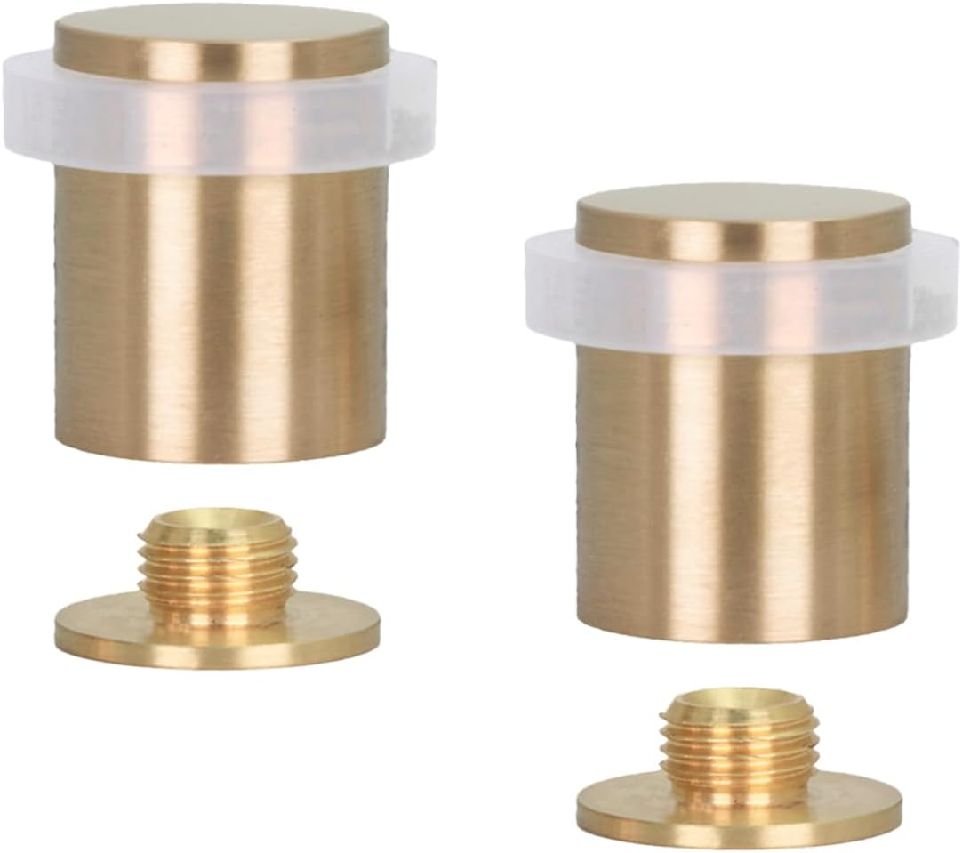EVI Herrajes | Heavy Duty Door Stoppers | &Oslash;24X30Mm | Floor Mounted | Brass Matte Finish | Protection Rubber | Mod I-180 image number 6
