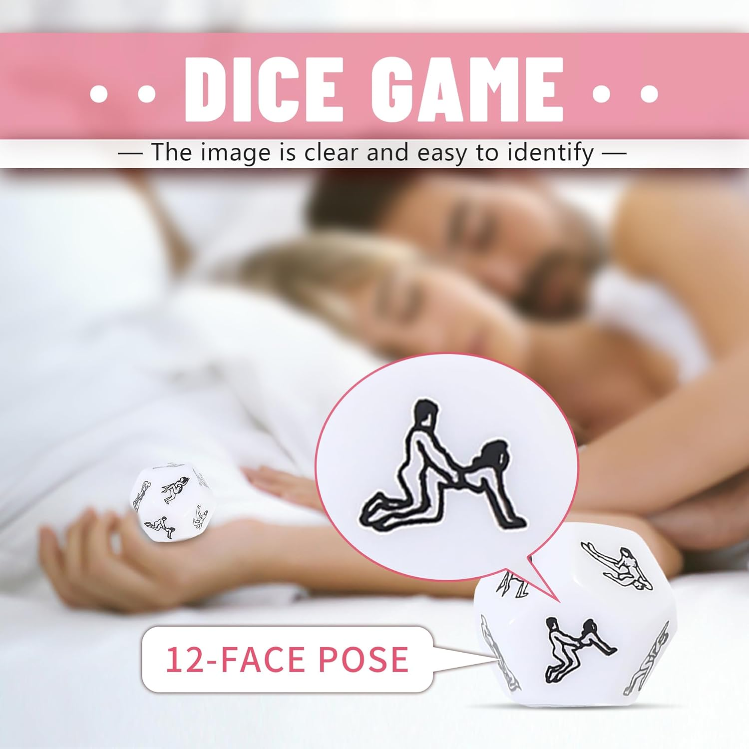 Sex Pillow Wedge Position Pillow Sex Furniture Foam Sex Cushion and Dice Sex Games for Adult Couples (Pink) - Pink image number 4