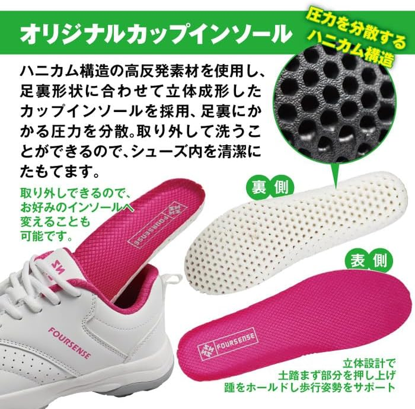 [フォーセンス] FOURSENSE レディース スパイクレスゴルフシューズ ゴー ファン GO Fan Golf Shoes Fosn-028L - Multicolor (White / Gray) image number 2