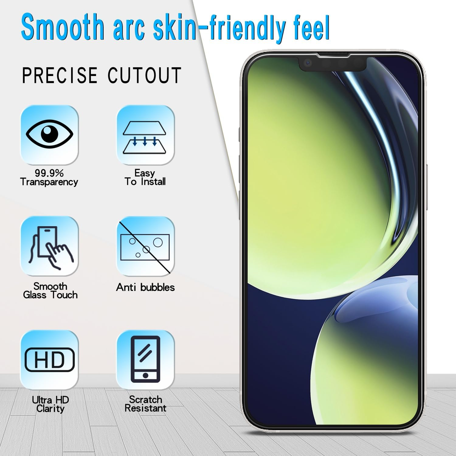 Slanku [2+2 Pack] Screen Protector for Iphone 13 Pro Max and Camera Lens Protector, 9H Tempered Glass, Shatterproof, HD Clear, Bubble Free, Case Friendly image number 1