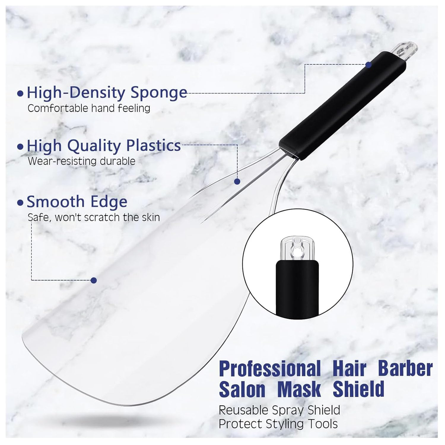Paifeancodill Face Shield for Hairspray, Plastic Pro Barber Faces Shield, Handheld Hairspray Face Shields, Reusable Faces Protective Cover for Hairdresser Tools Protects Face during Hair Coloring