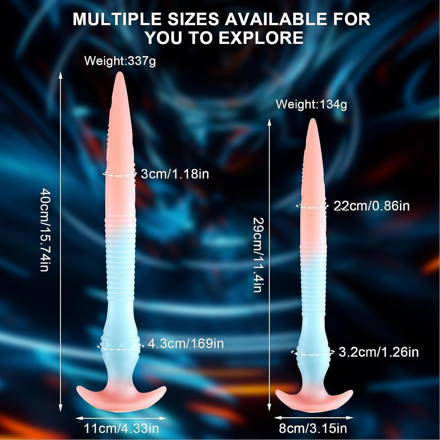 11.4-Inch Soft Liquid Silicone Plug,Super Long Dildo, Unisex, Suitable for Prostate Massage, Training, and G-Spot Stimulation, Glows in the Dark,Small for Beginner image number 5