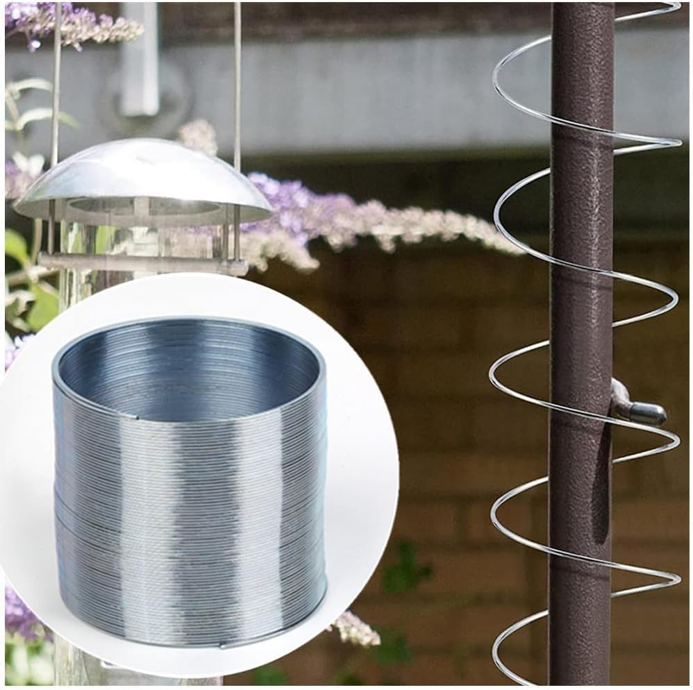 Metal Squirrel Barrier Squirrel Guard, Squirrel Proof Spring Device,Wrap around Coil Squirrel Baffle Spring anti Squirrel Spring Device for Outdoor Bird Feeder Accessories image number 1