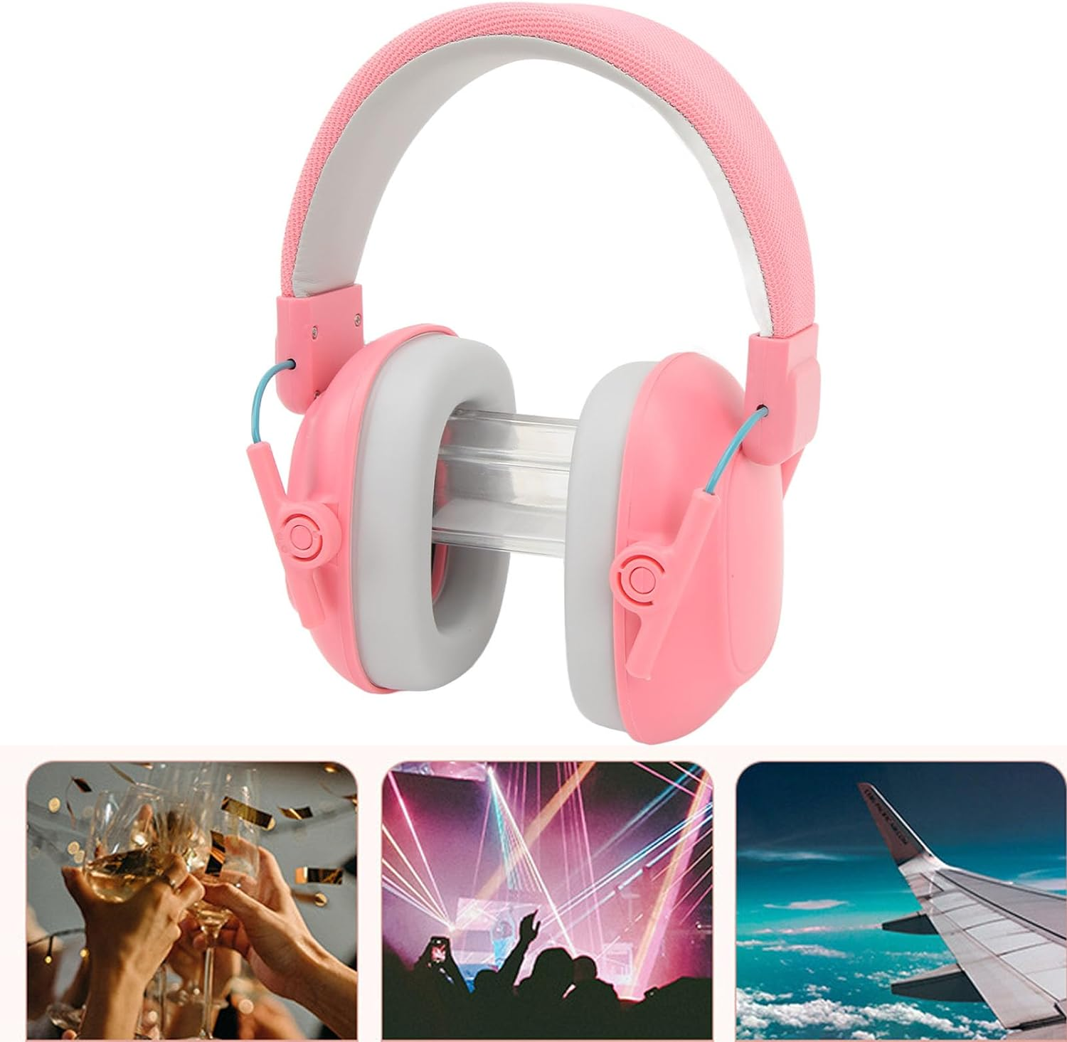 Kids Ear Safety Ear Muffs, NRR 22Db Kids Noise Cancelling Headphones for Concerts, Fireworks, Air Shows, Adjustable Sound Proof Hearing Protector for Autism, Toddler image number 2