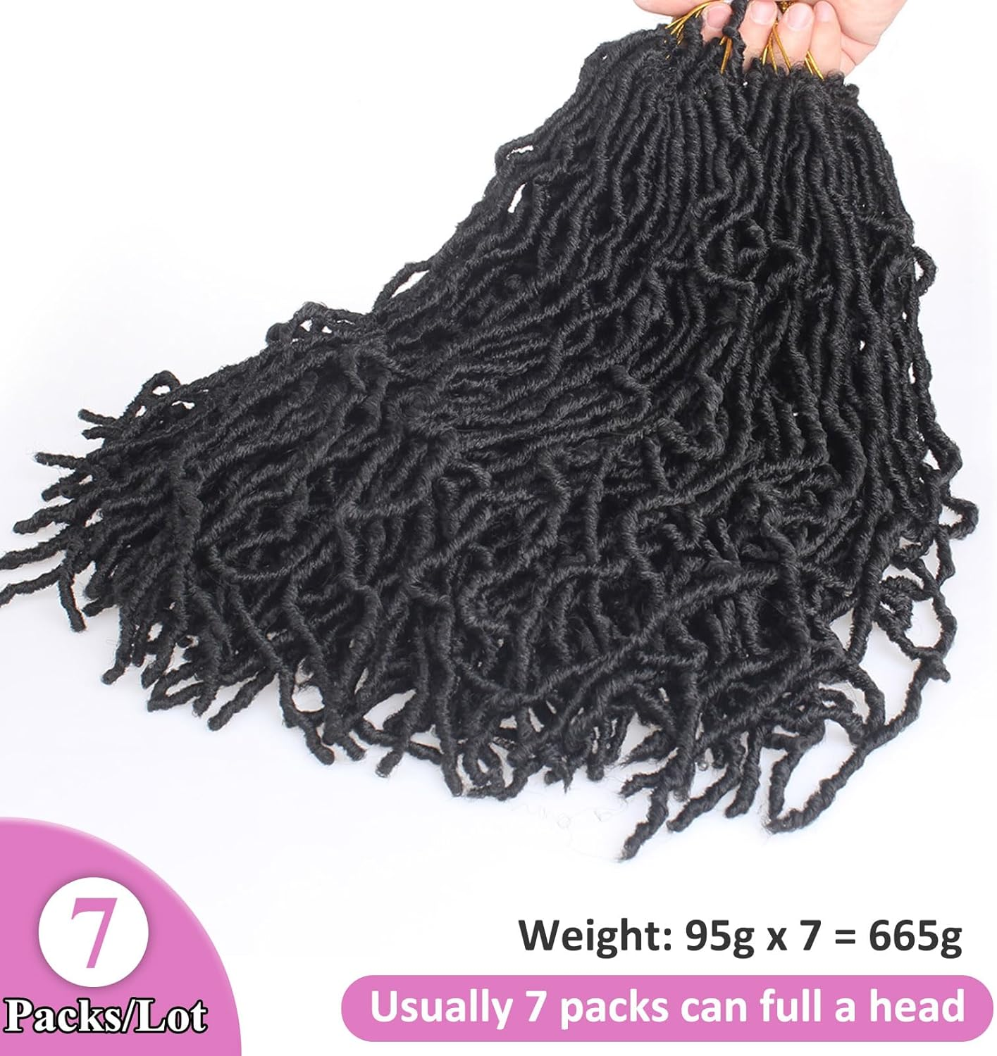 Samtress Long Goddess Soft Locs Crochet Braids 24 Inch New Faux Locs Crochet Hair 7 Packs Ombre Brown Pre-Looped Faux Locs Crochet Hair Extension for Women (#T30)