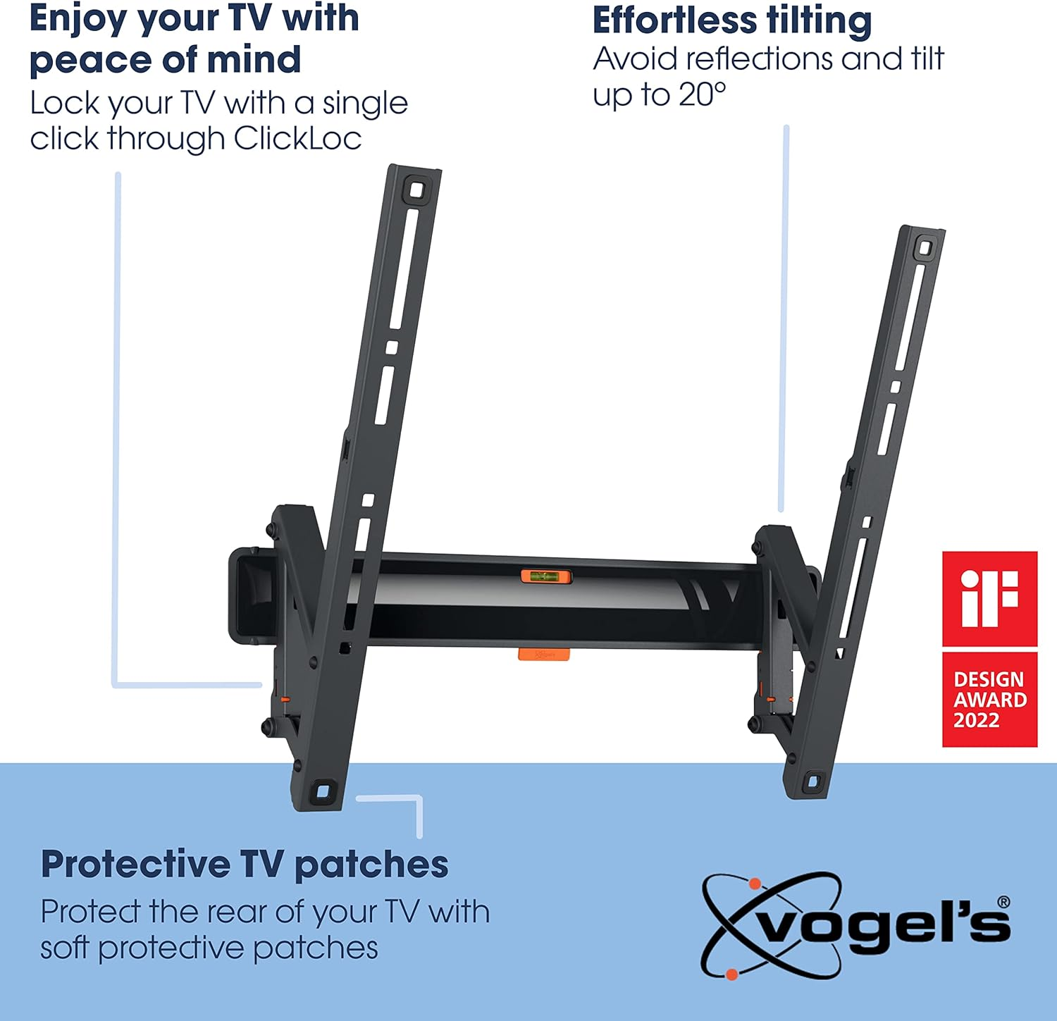 Vogel'S TVM 3415 Tilting TV Wall Bracket for 32-65 Inch Tvs, Max. 55 Lbs (25 Kg), TV Wall Mount Max. VESA 400X400, Universal Compatibility image number 1