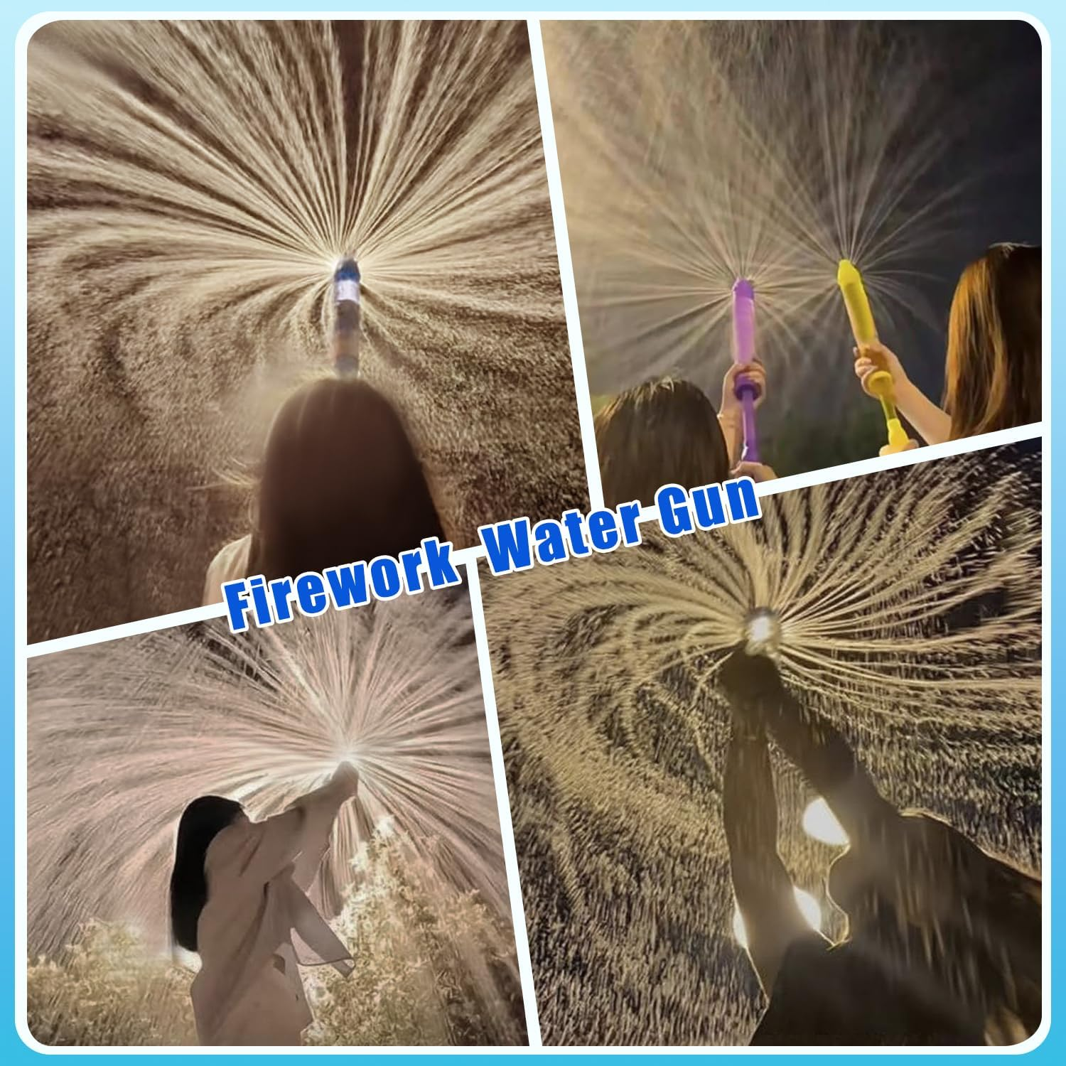 6 Pack (3 Pcs Firework Water Guns+3 Straight) Squirt Guns for Kids & Adult,Size 41CM, Water Pistols 35FT Long Range, Super Soaker Water Blaster, Water Toys for Swimming Garden Pool Beach Outdoor Play image number 4