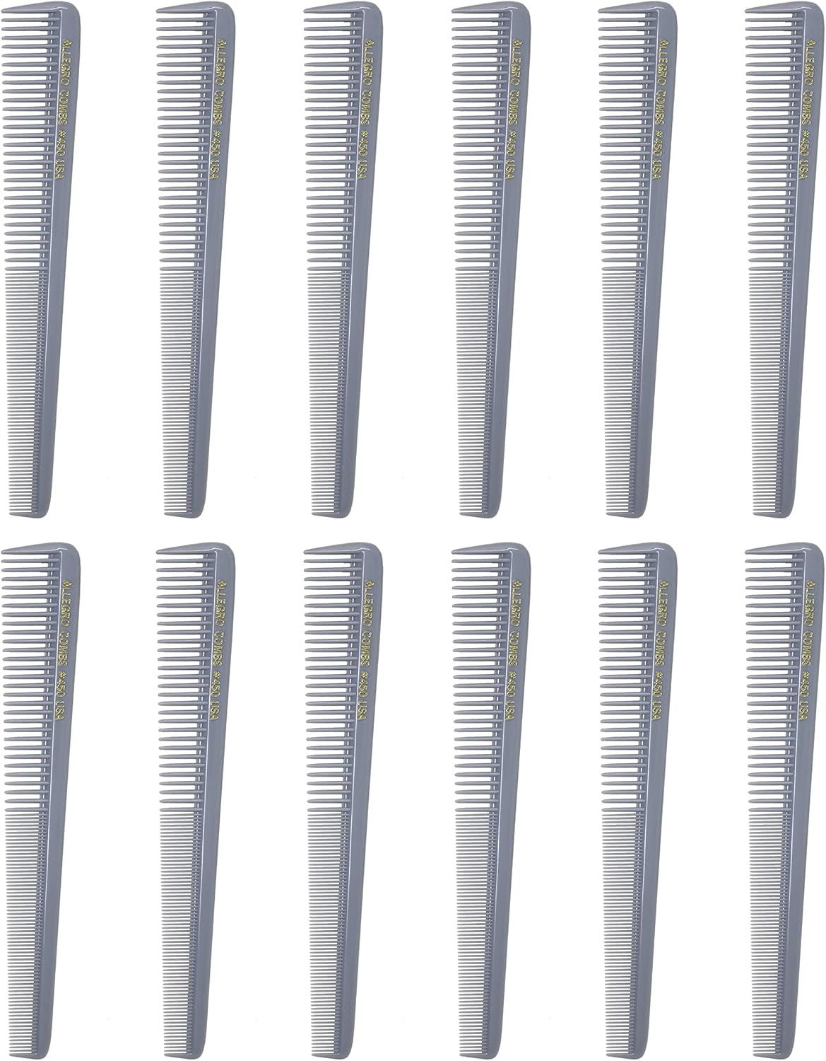 Allegro Combs 450 Tapered Hair Combs Barber Combs Hair Cutting Combs Hairstylist Combs Women'S Combs Men'S Pocket Combs 12 Pcs. (NEON PINK)
